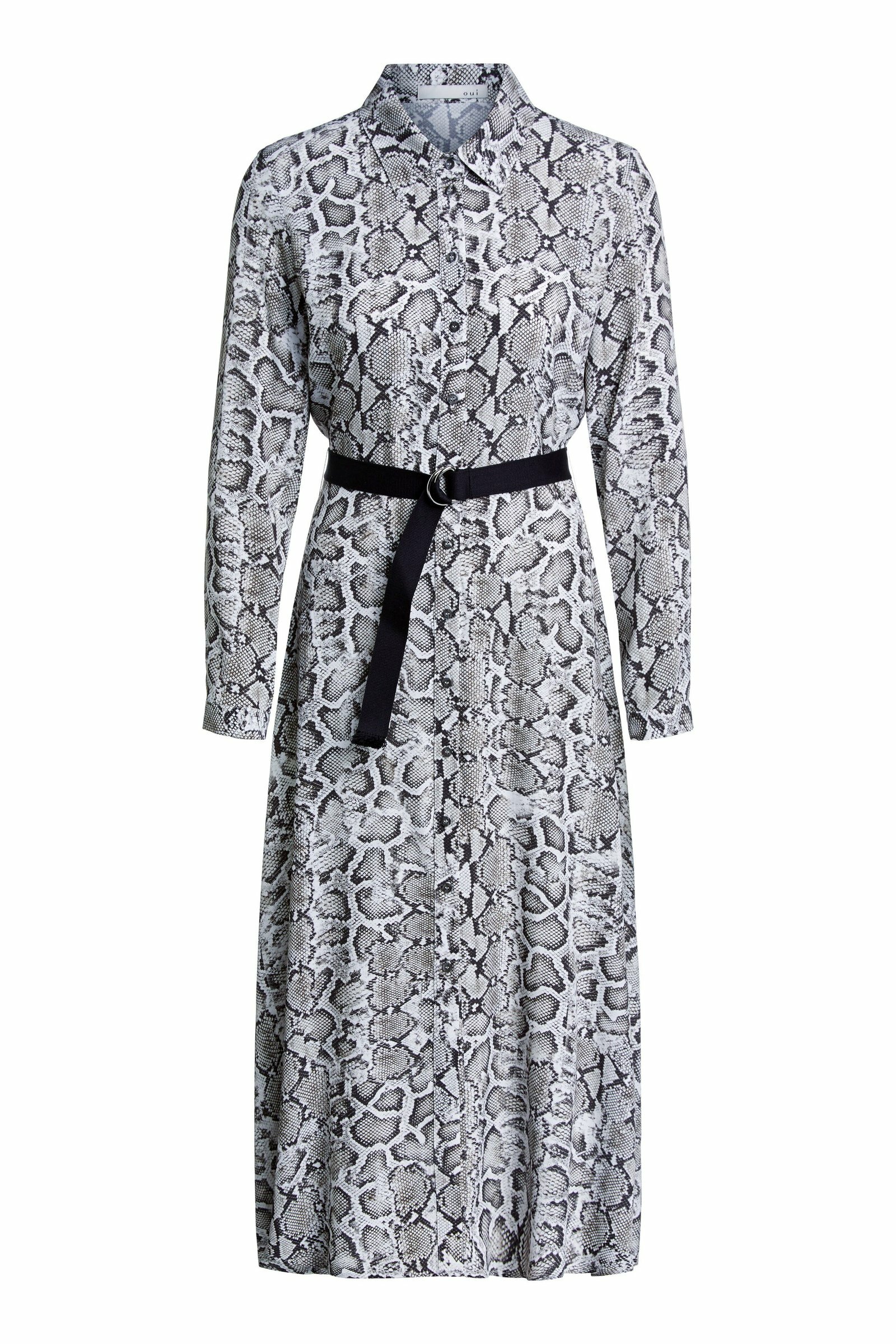 Snake Skin Printed Shirt Dress