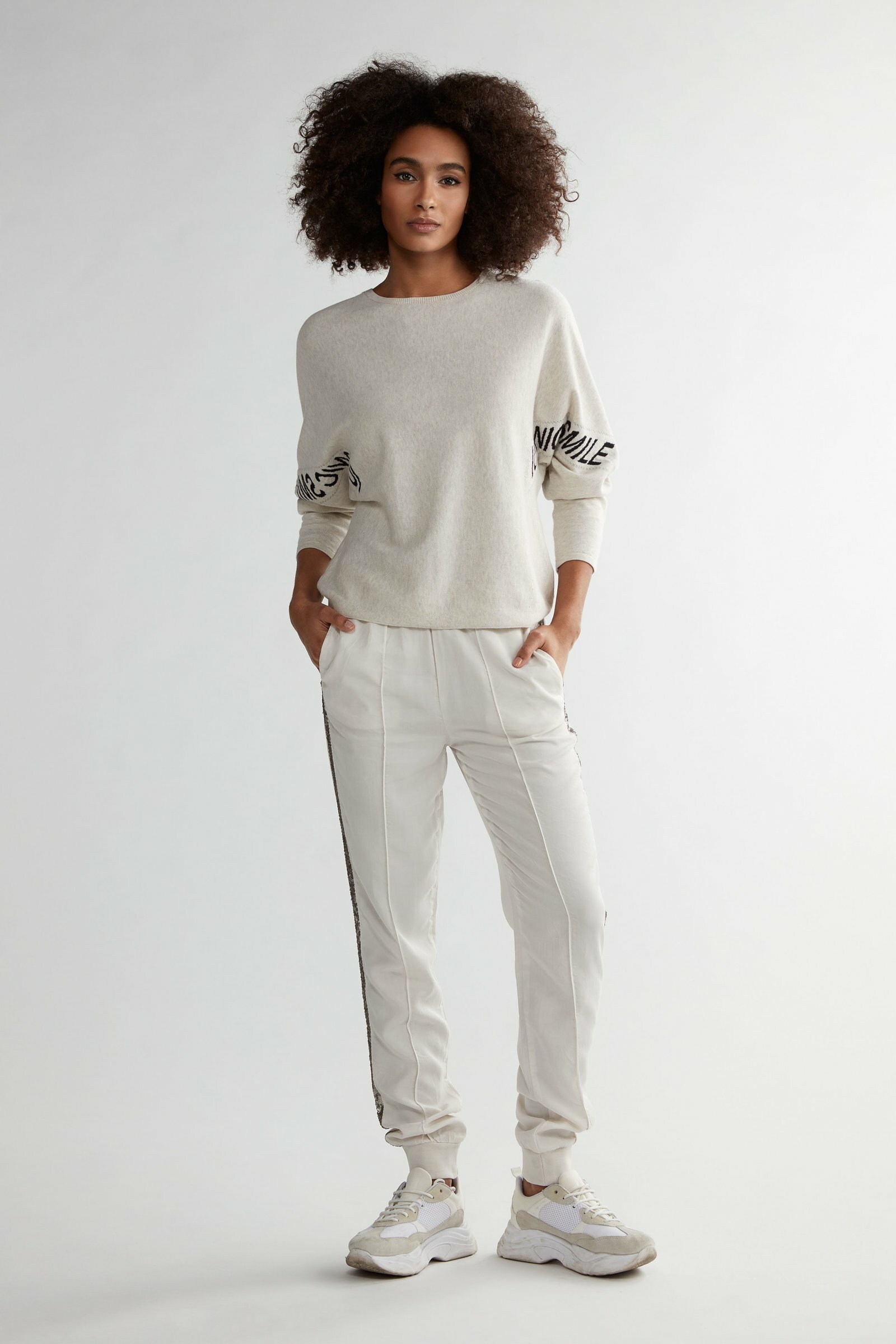 Lyocell Jogger With Glitter Stripe