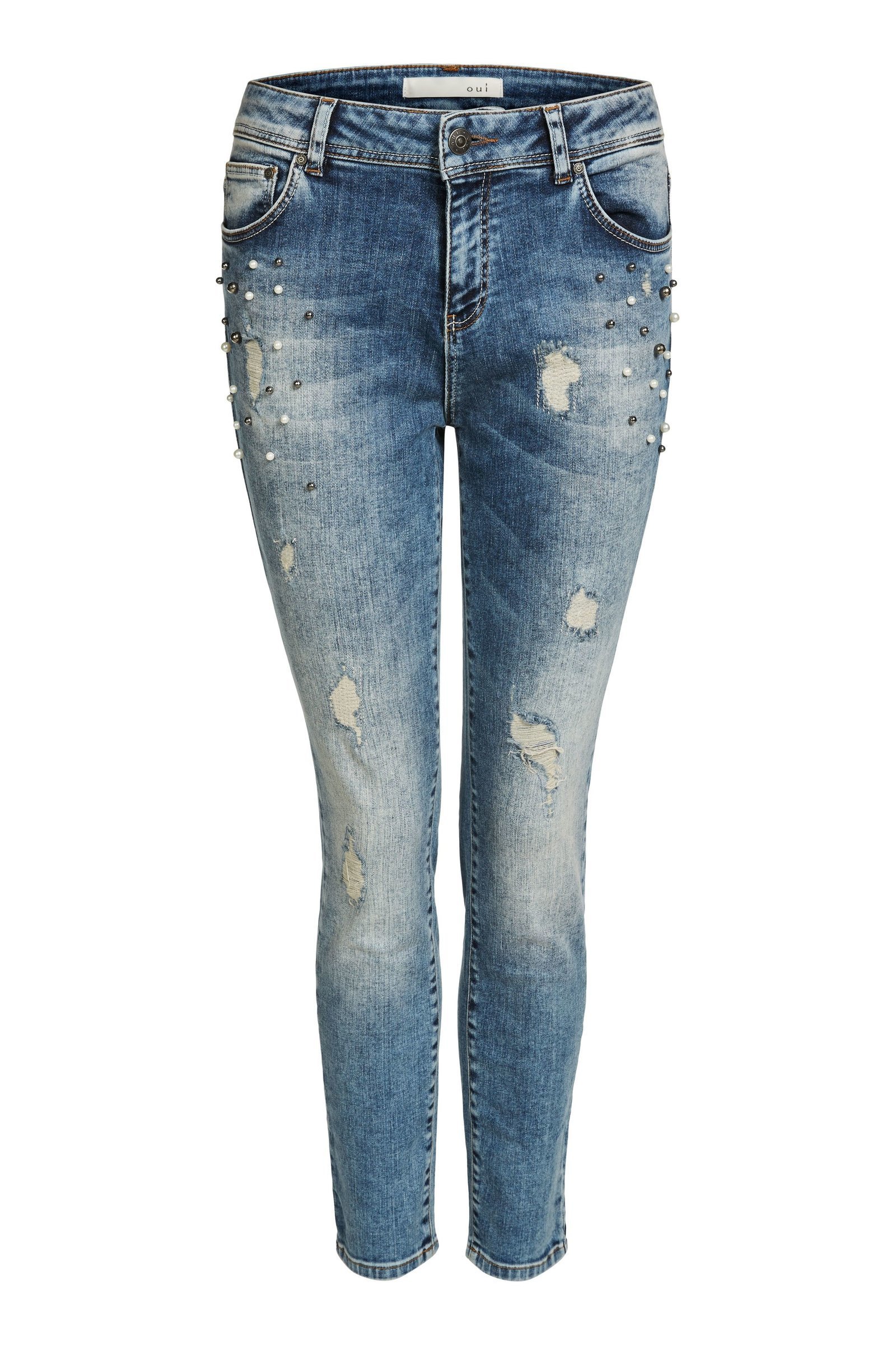 Embellished Denim Slim Fit Jeans OU62706