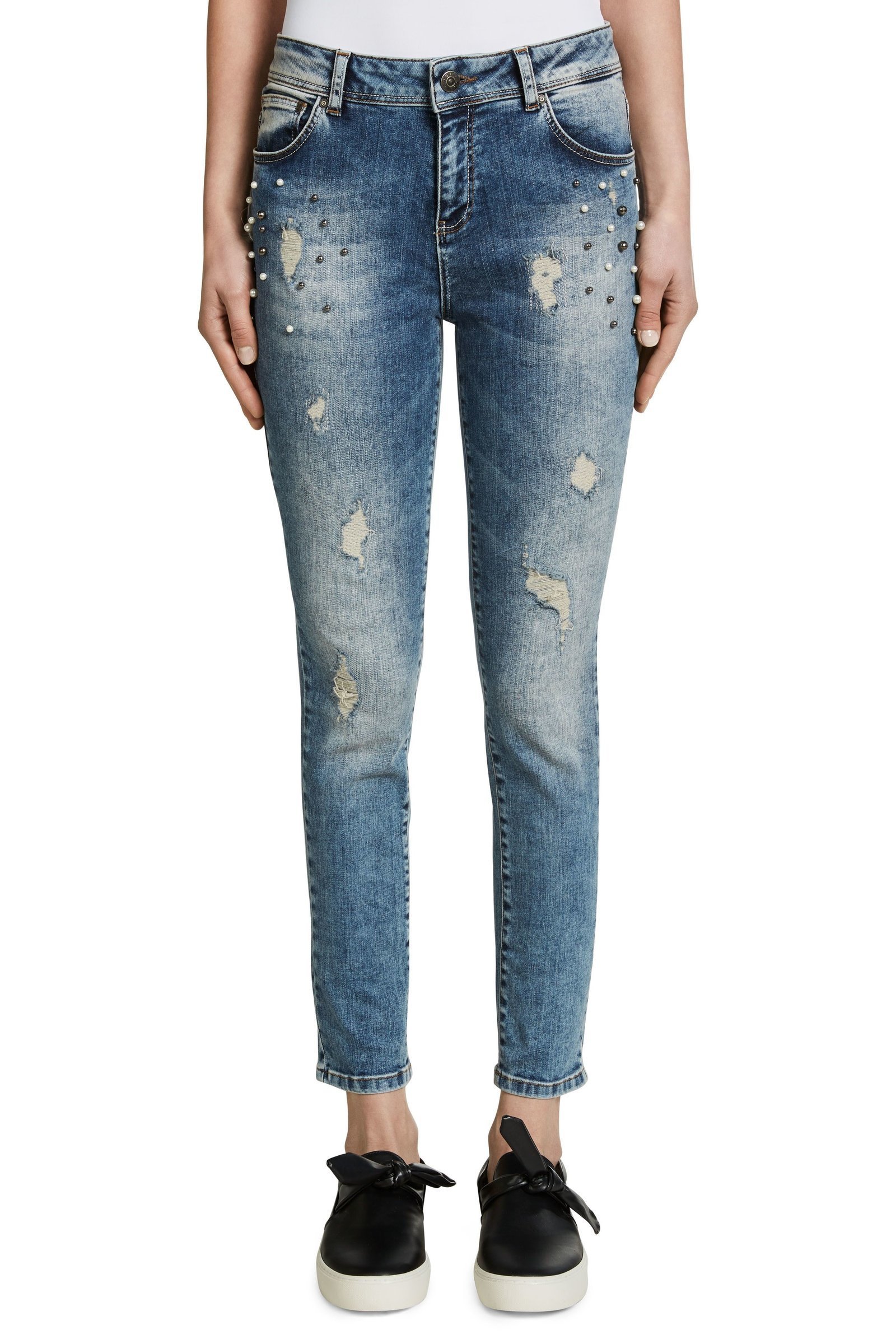 Embellished Denim Slim Fit Jeans