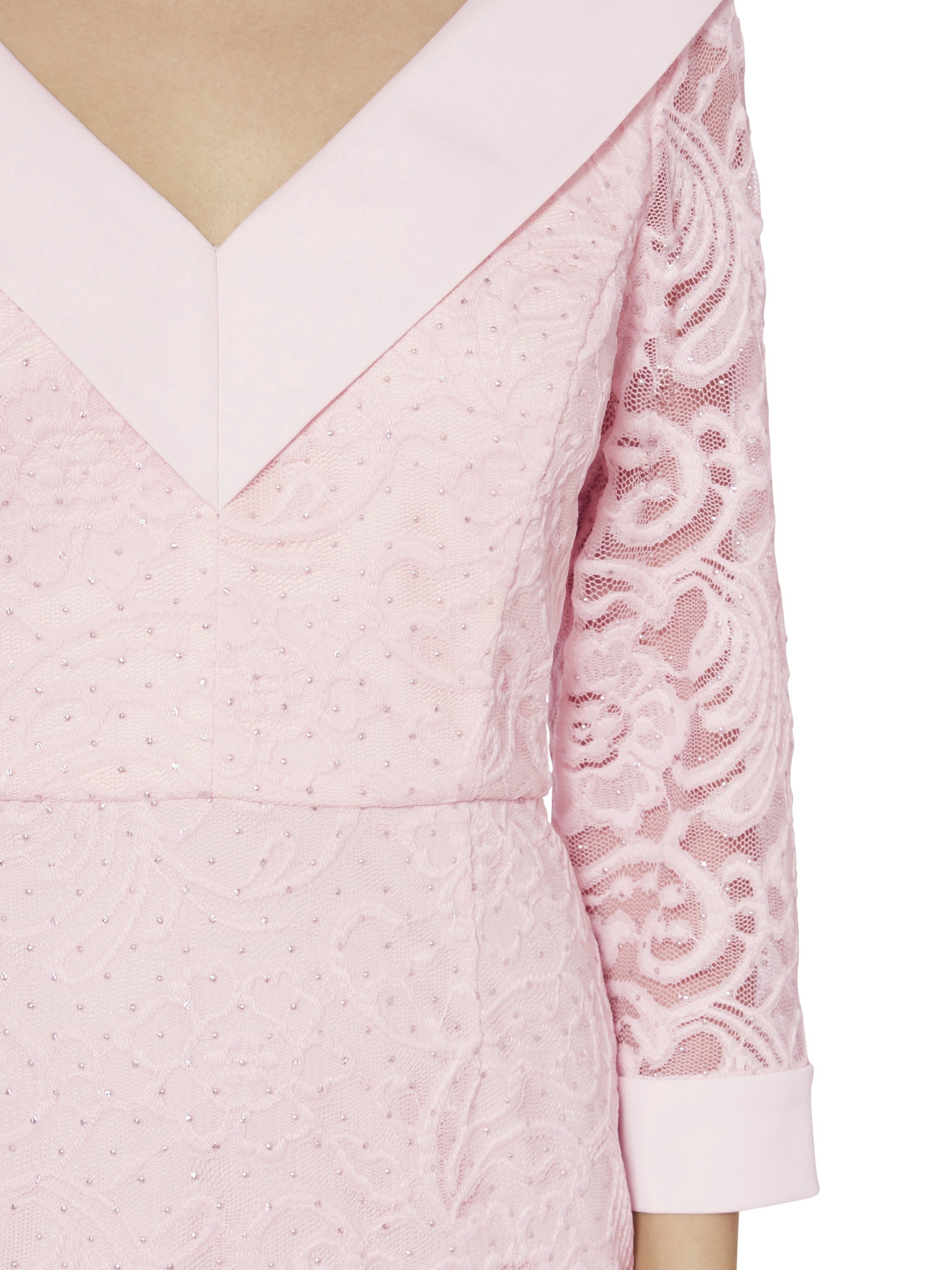 V Neck Pink Lace