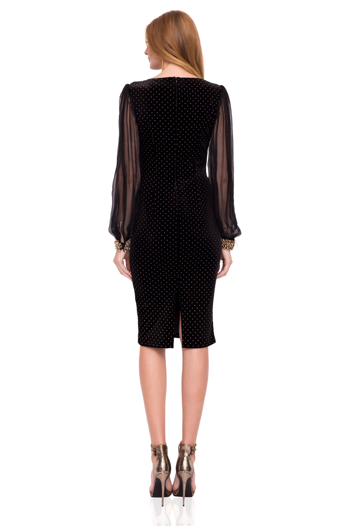 Bodycon Dress with Sheer Sleeves