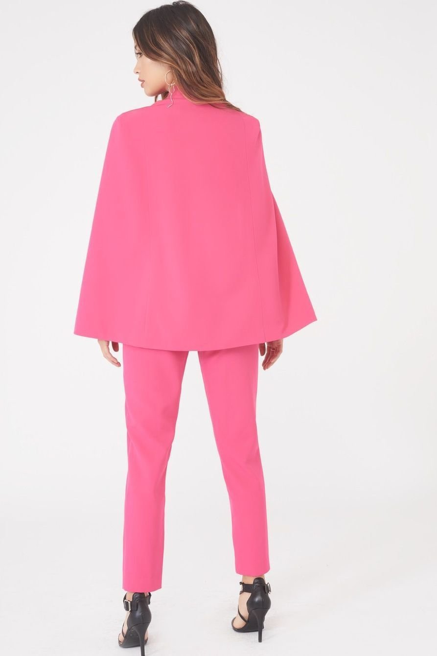 Cape Blazer Jumpsuit Pink
