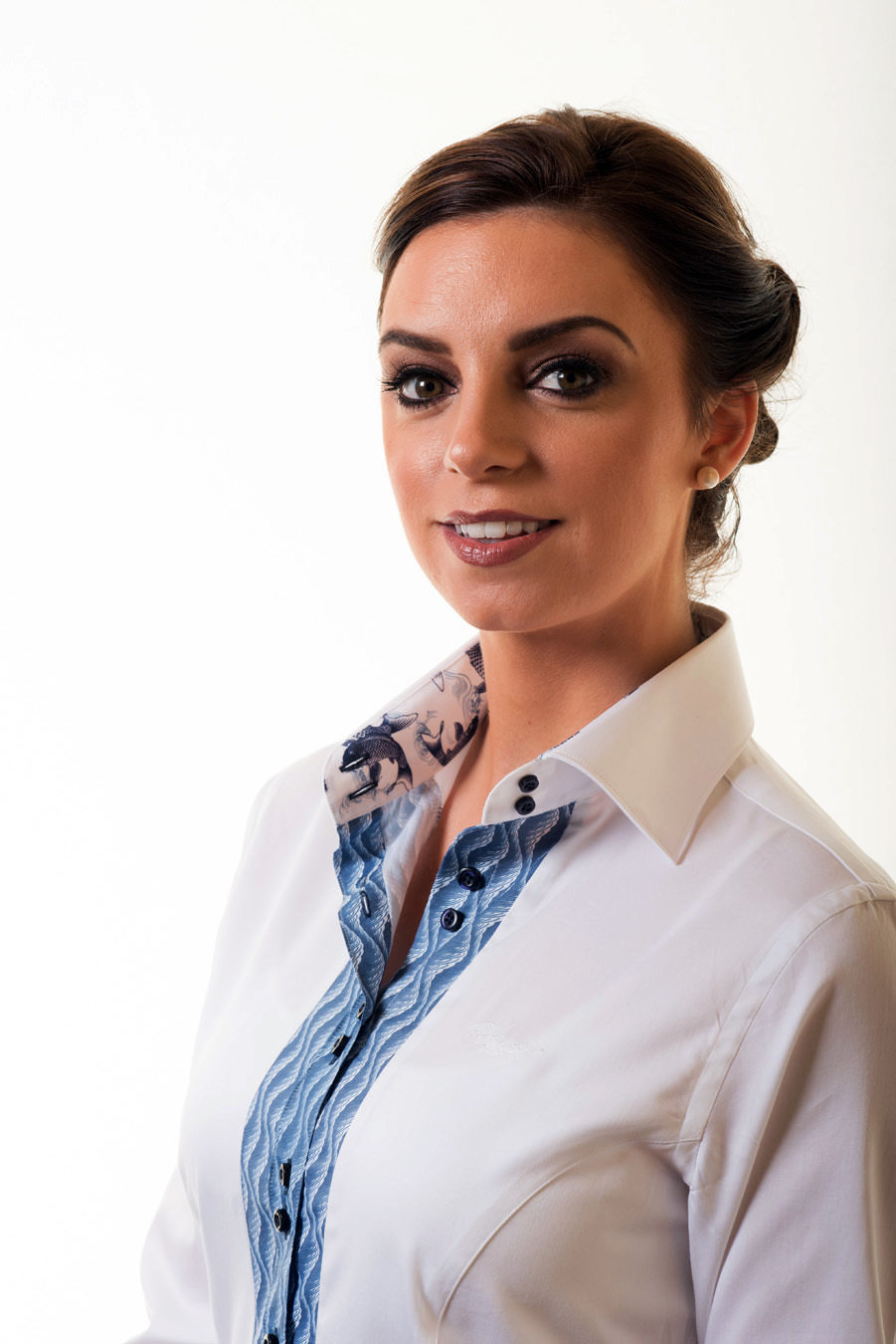 White Shirt Blue Detail