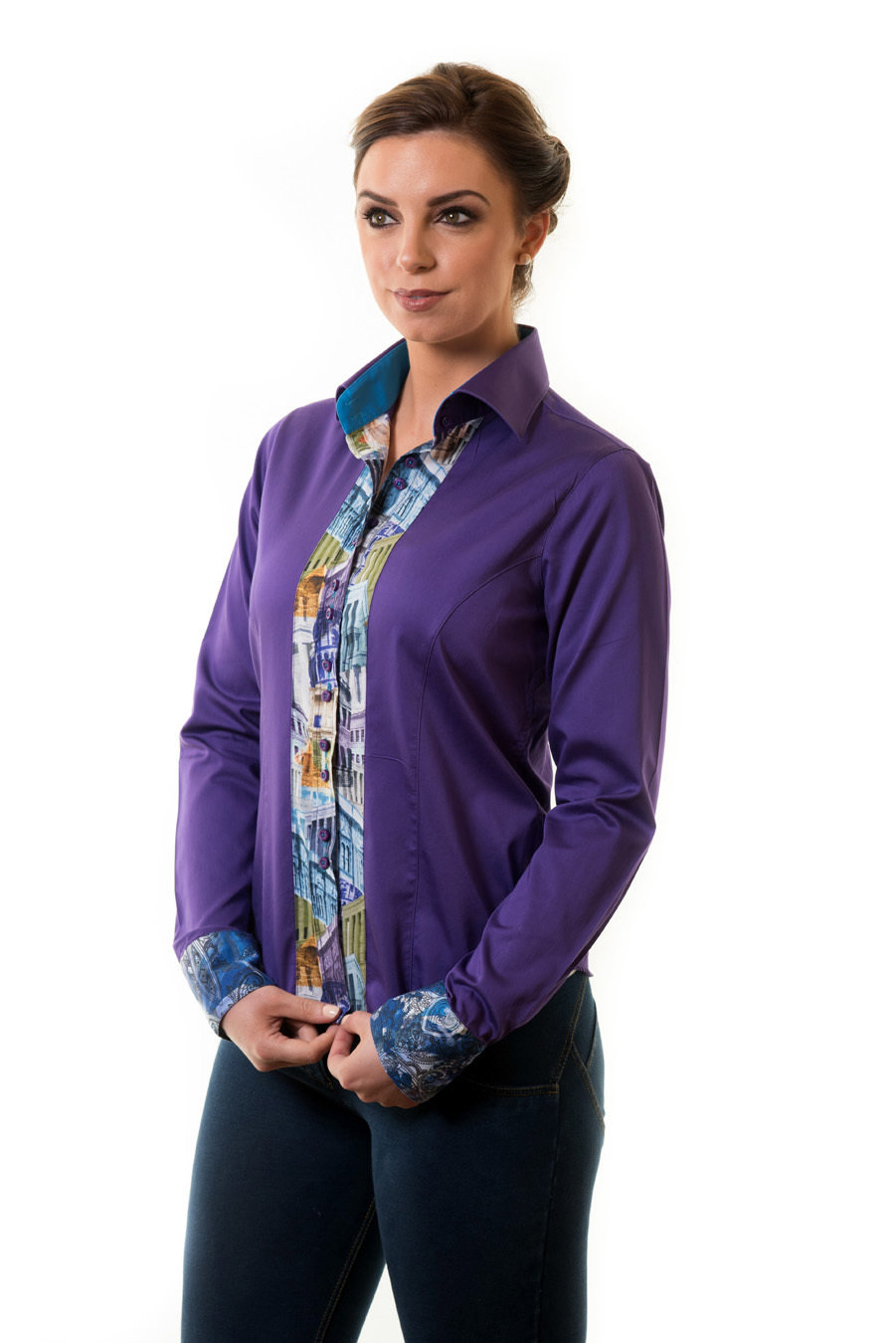 Purple Shirt with Cuff Detail