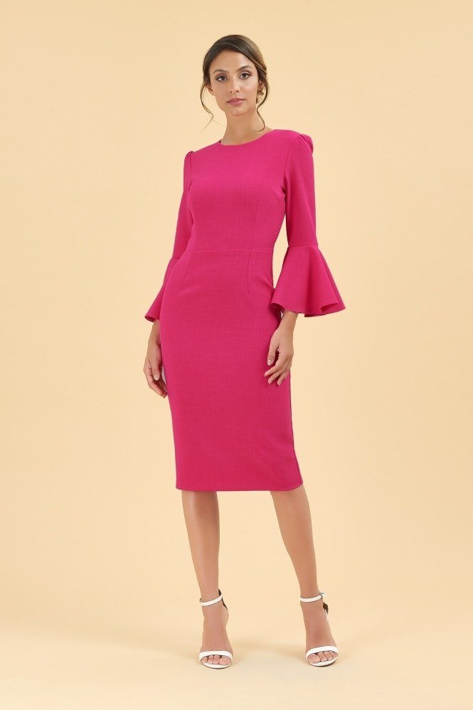 Gia Pencil Dress Raspberry