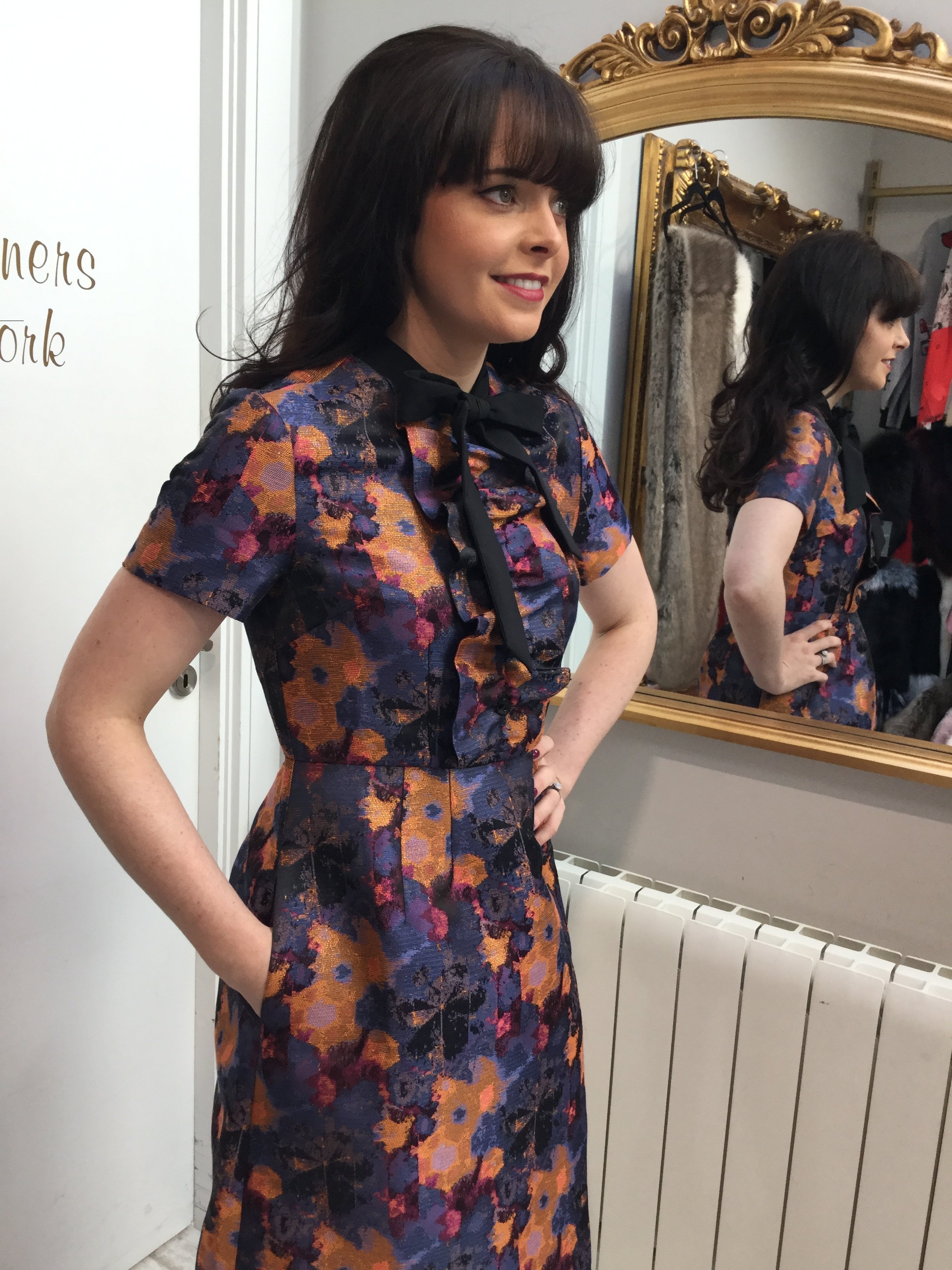 Emily Lovelock Dress with Bow Detail