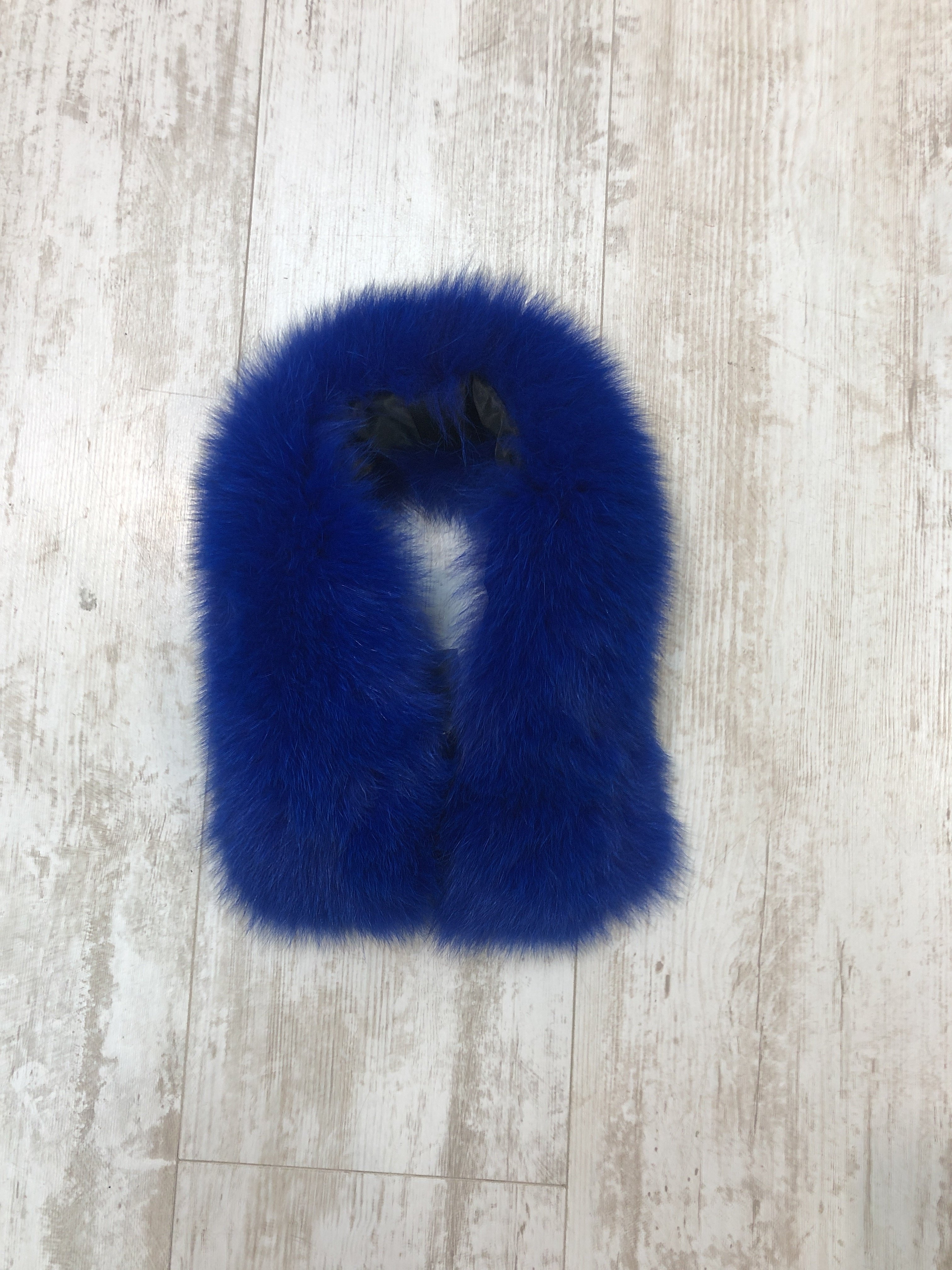 FS XA002 Fur Collar wIth Scarf royal blue one size