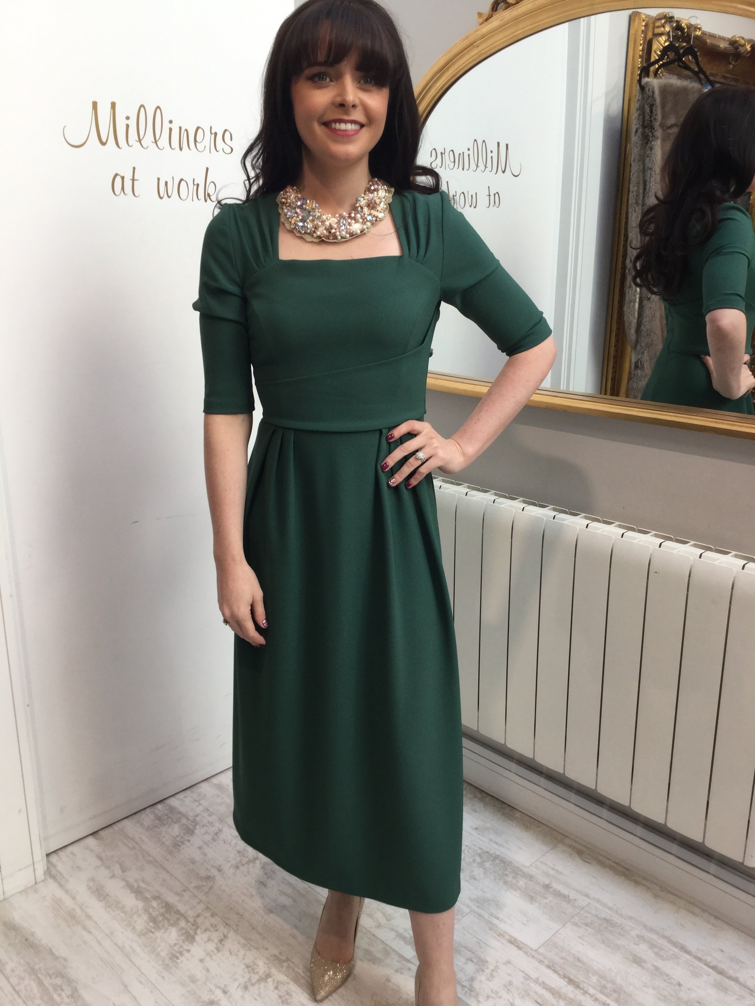 Mimi Dress in Hunter Green DIMIMIDRHG