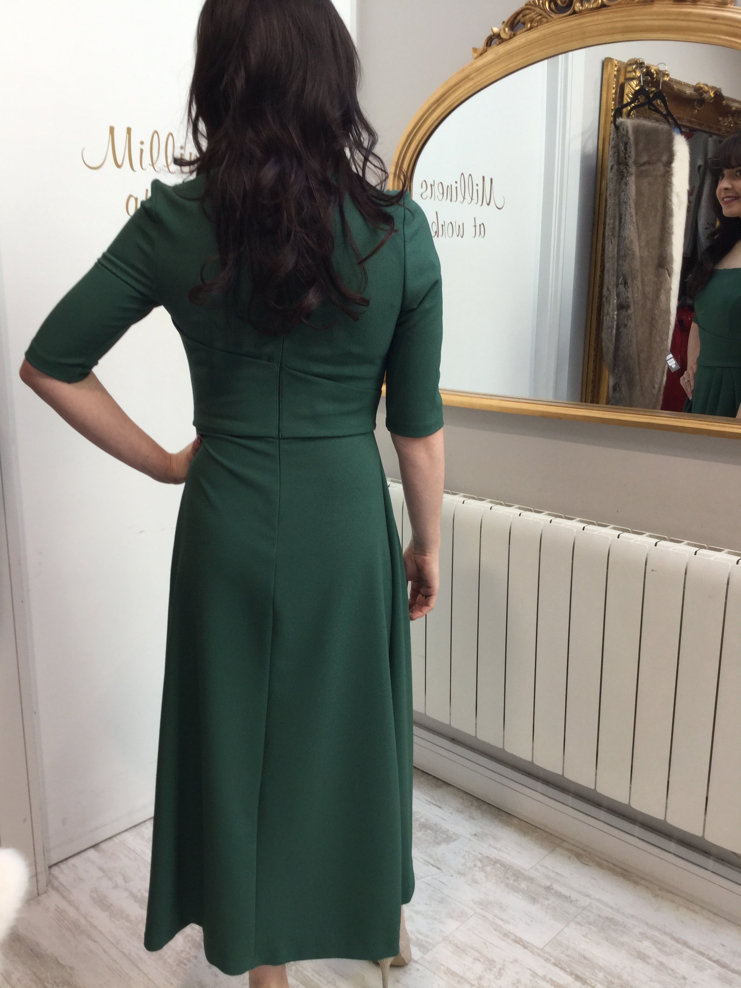 Mimi Dress in Hunter Green
