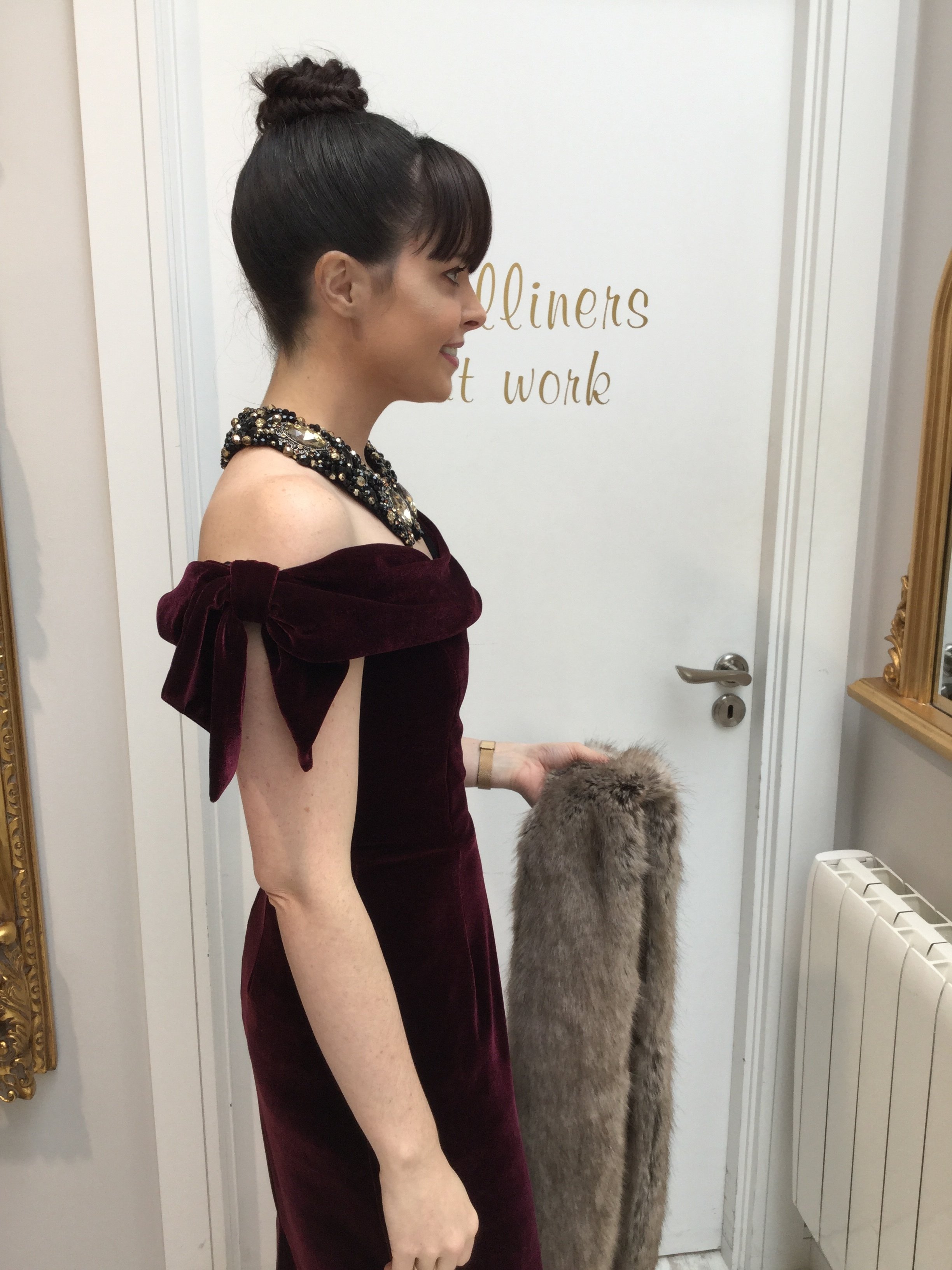 Tilly Dress in Bordeaux Velvet