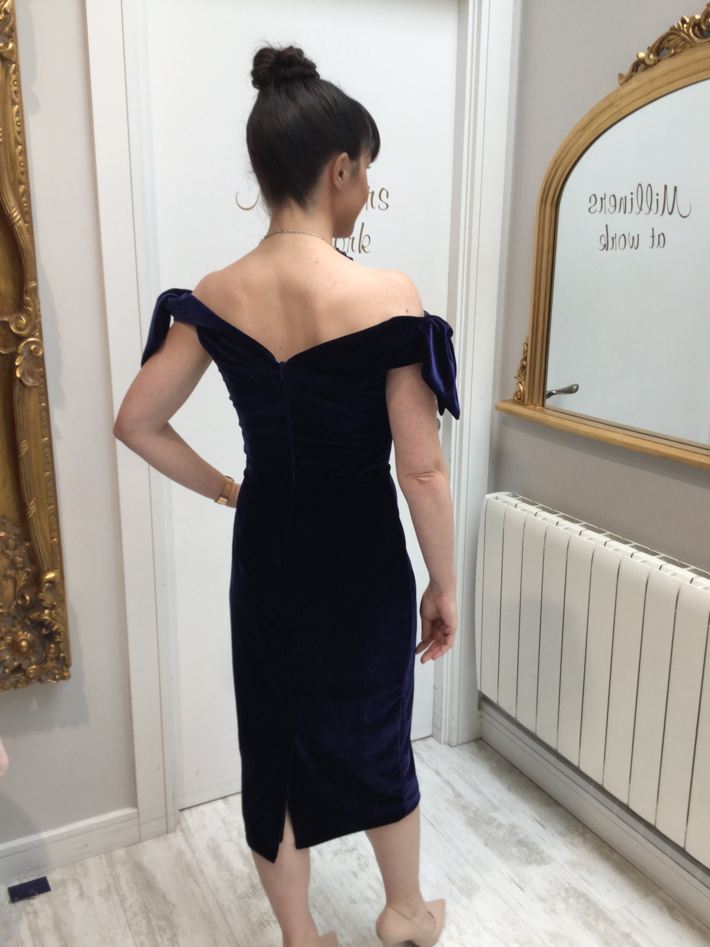 Tilly Dress in Navy Velvet