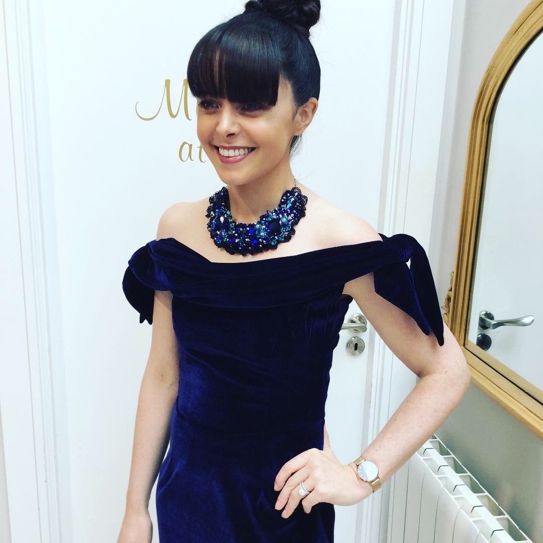 Tilly Dress in Navy Velvet