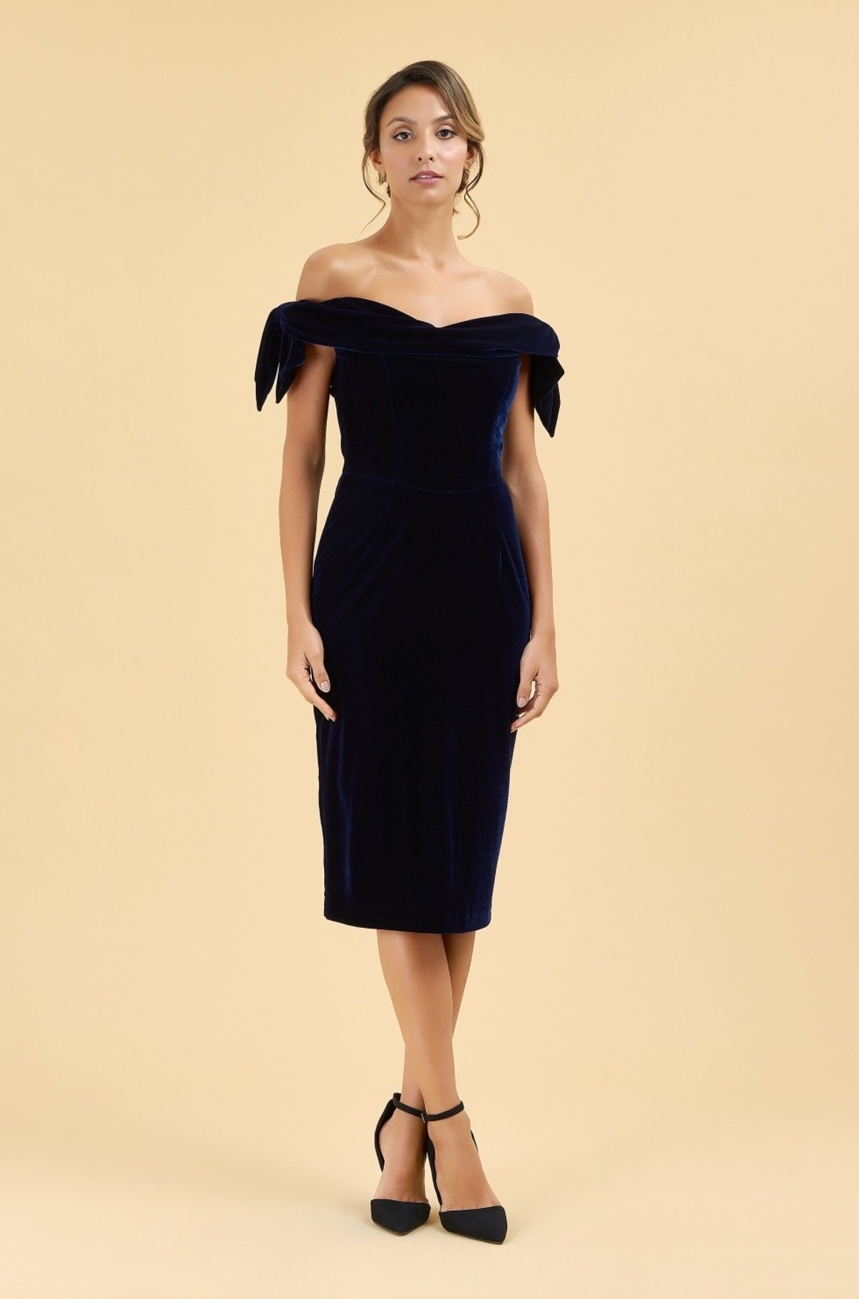 Tilly Dress in Navy Velvet