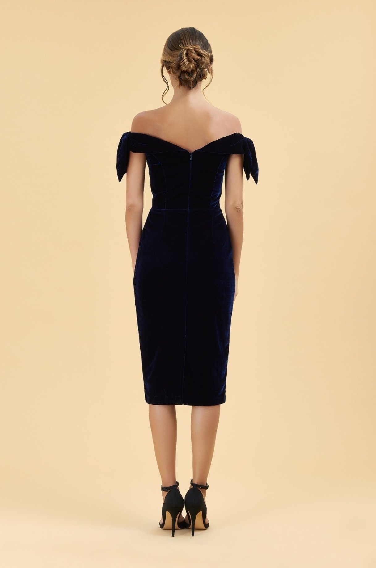 Tilly Dress in Navy Velvet