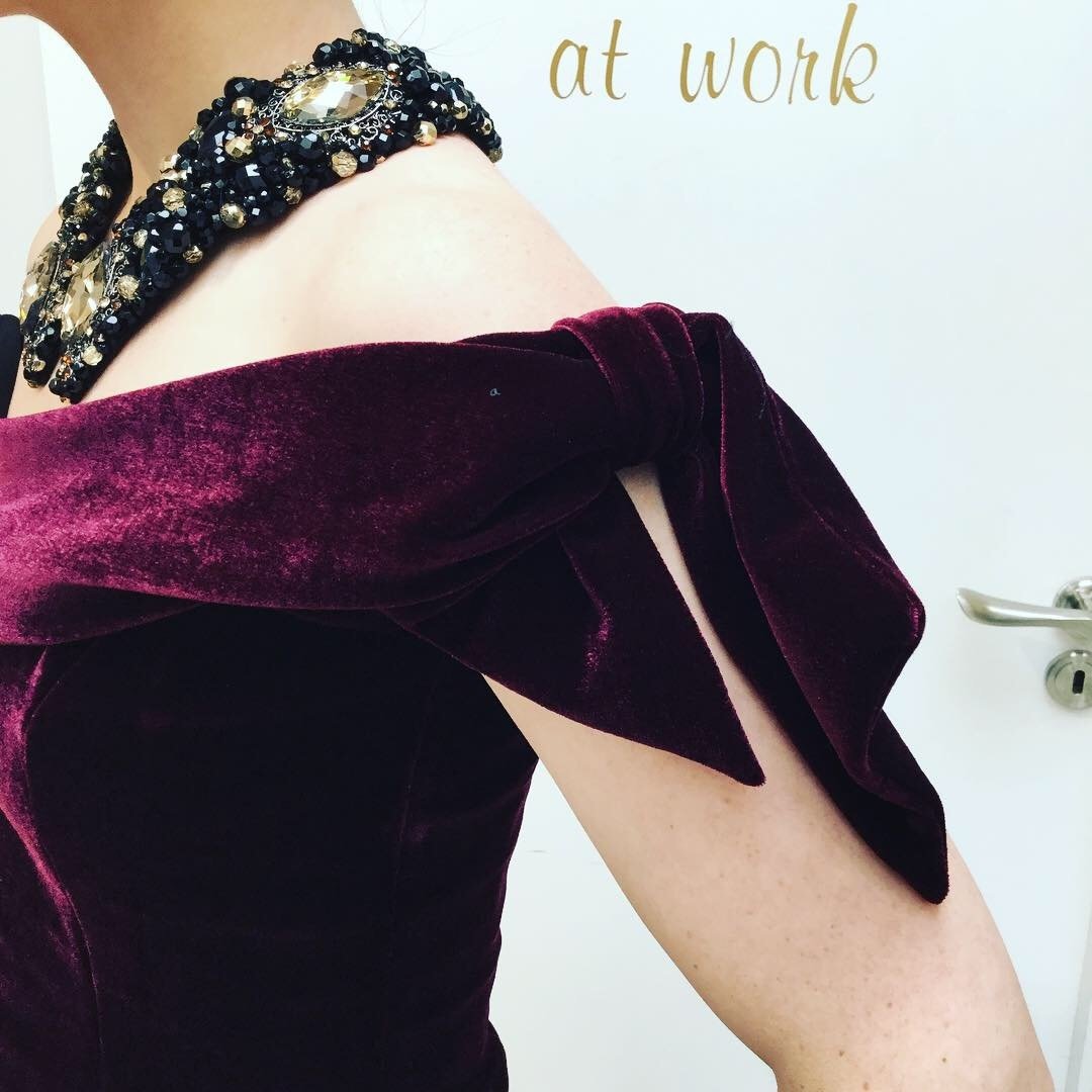 Tilly Dress in Bordeaux Velvet