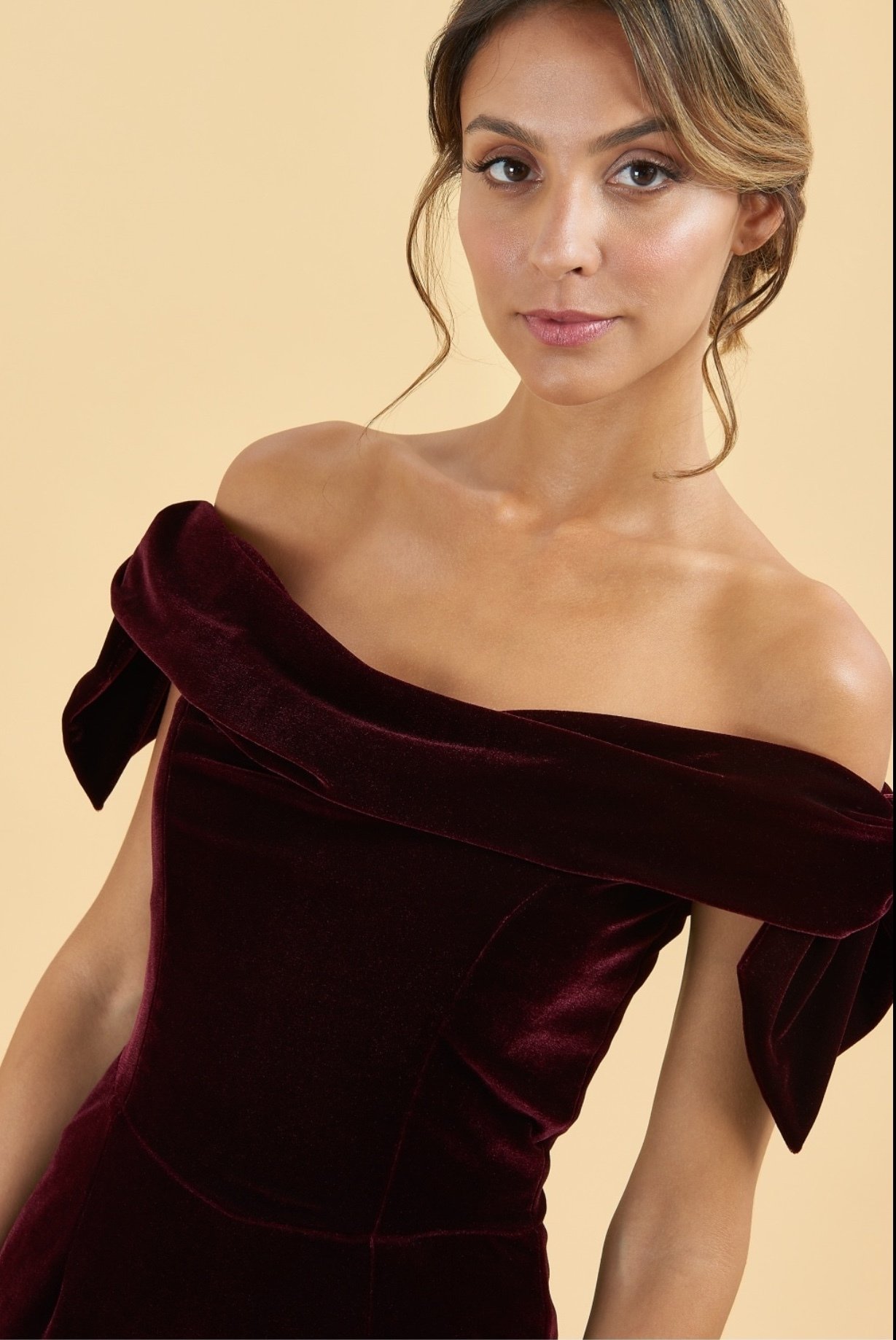 Tilly Dress in Bordeaux Velvet