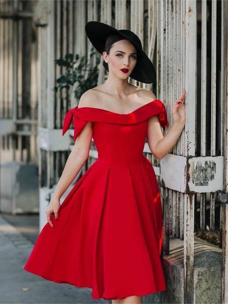 Tilly Swing Dress in Red