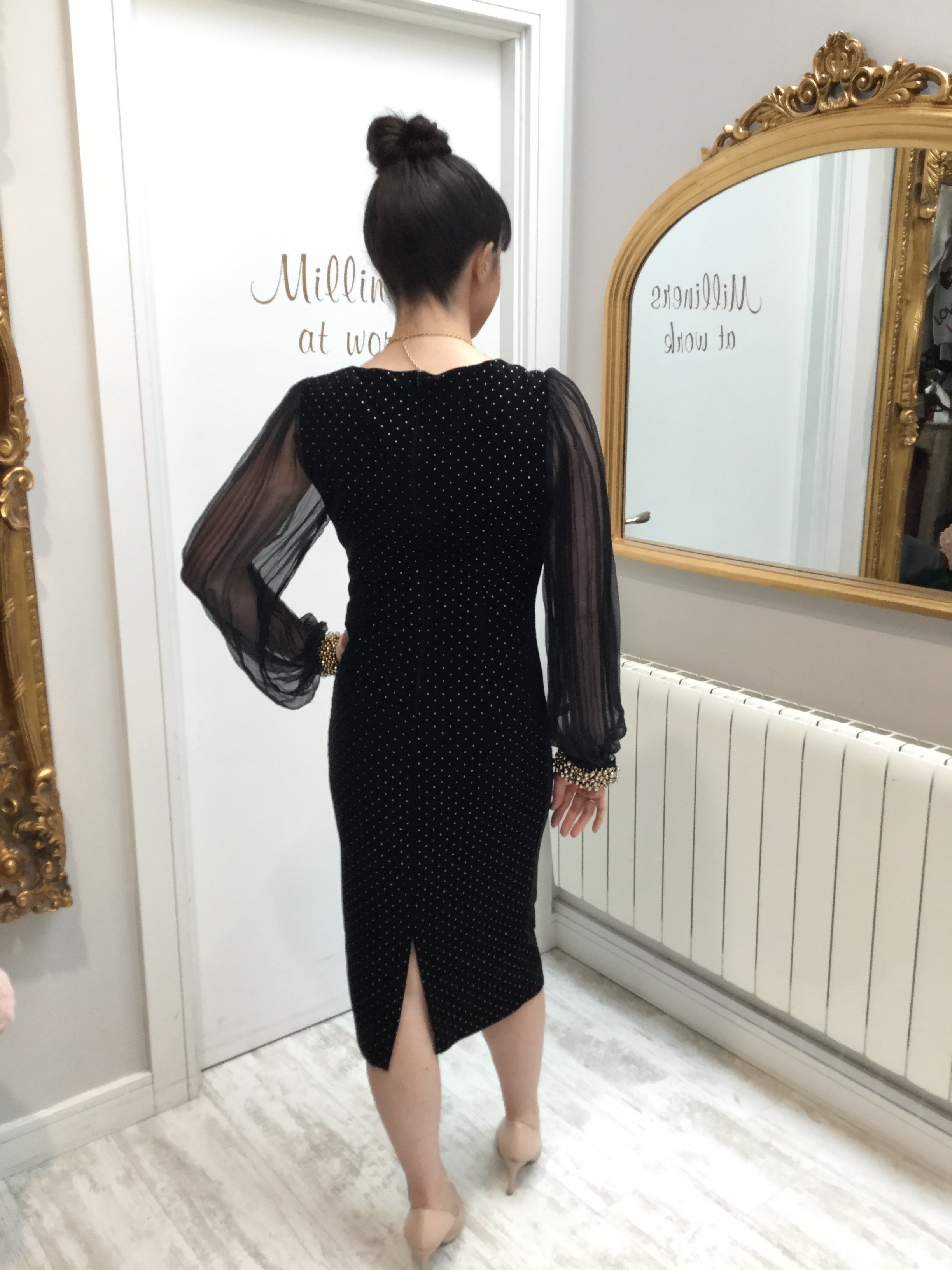 Bodycon Dress with Sheer Sleeves
