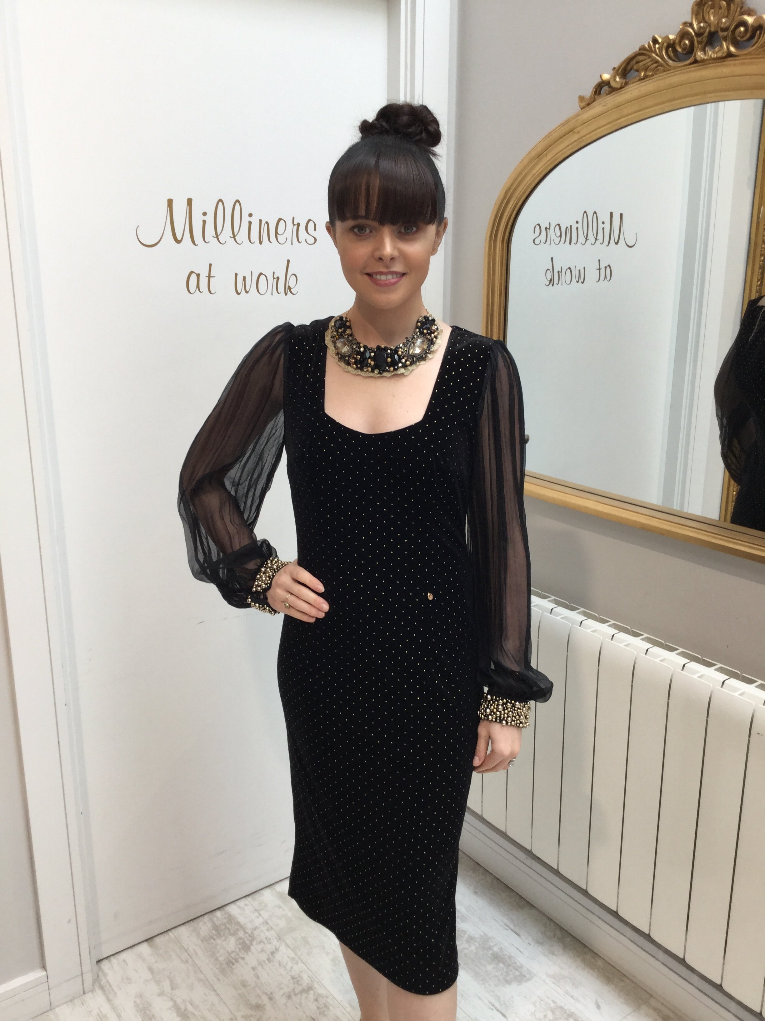 Bodycon Dress with Sheer Sleeves