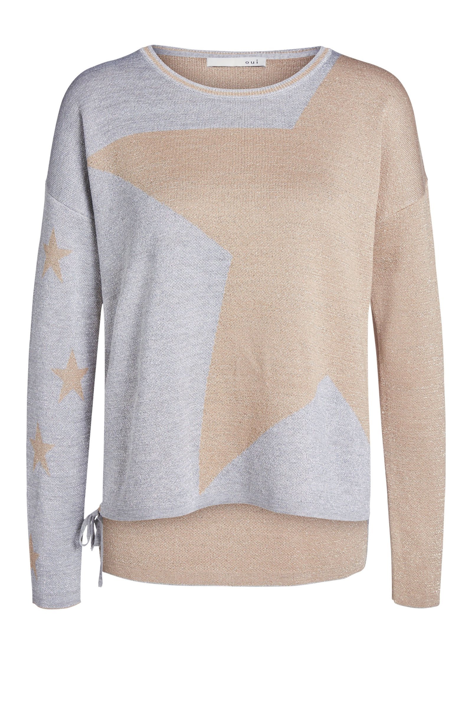 Fine Knit Sweater with Glittery Stars