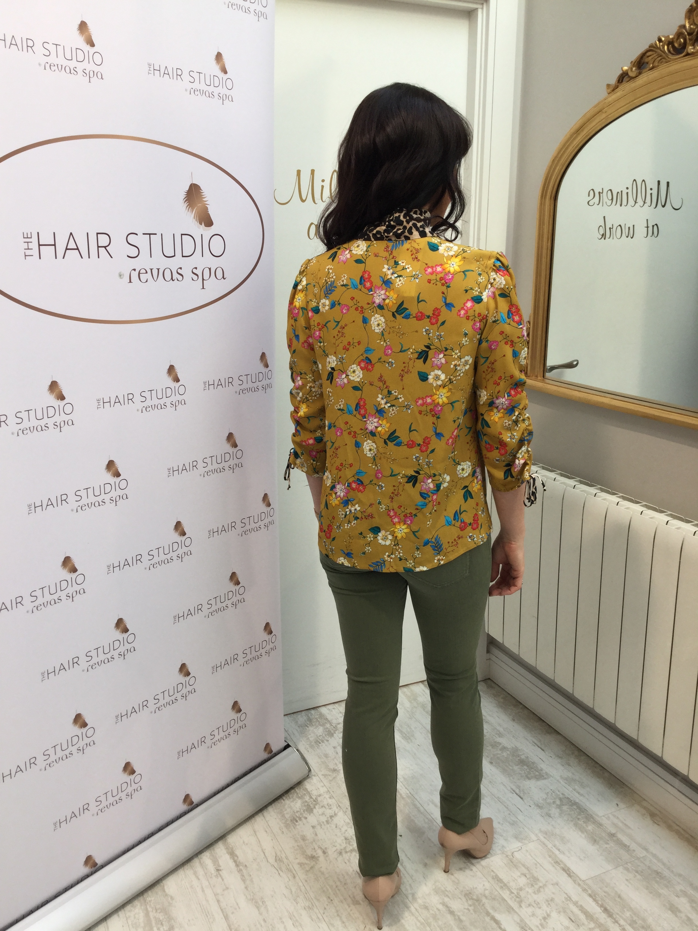 Flora meets Leopard Pussy Bow Blouse