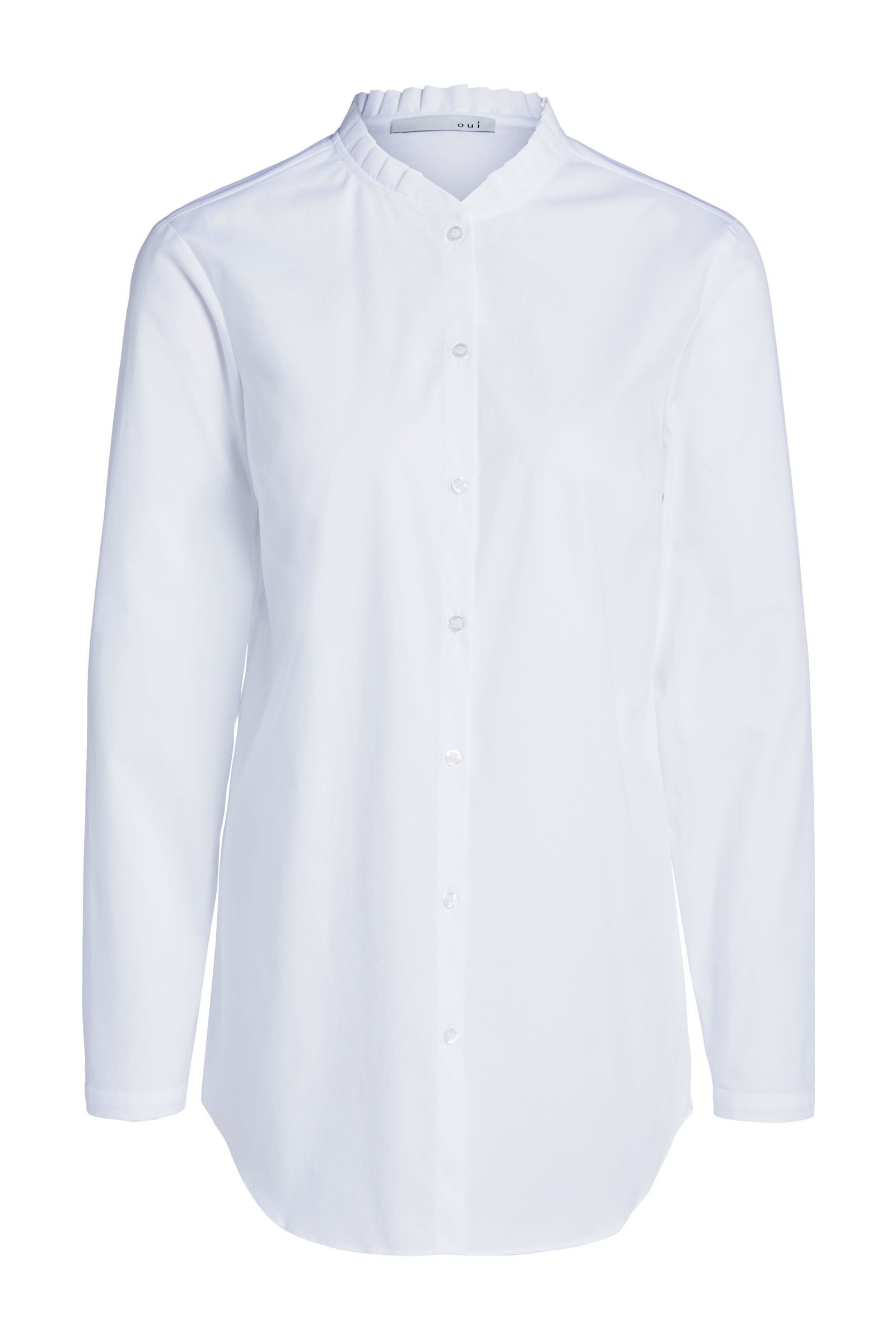 White Blouse with Frilly stand up Collar