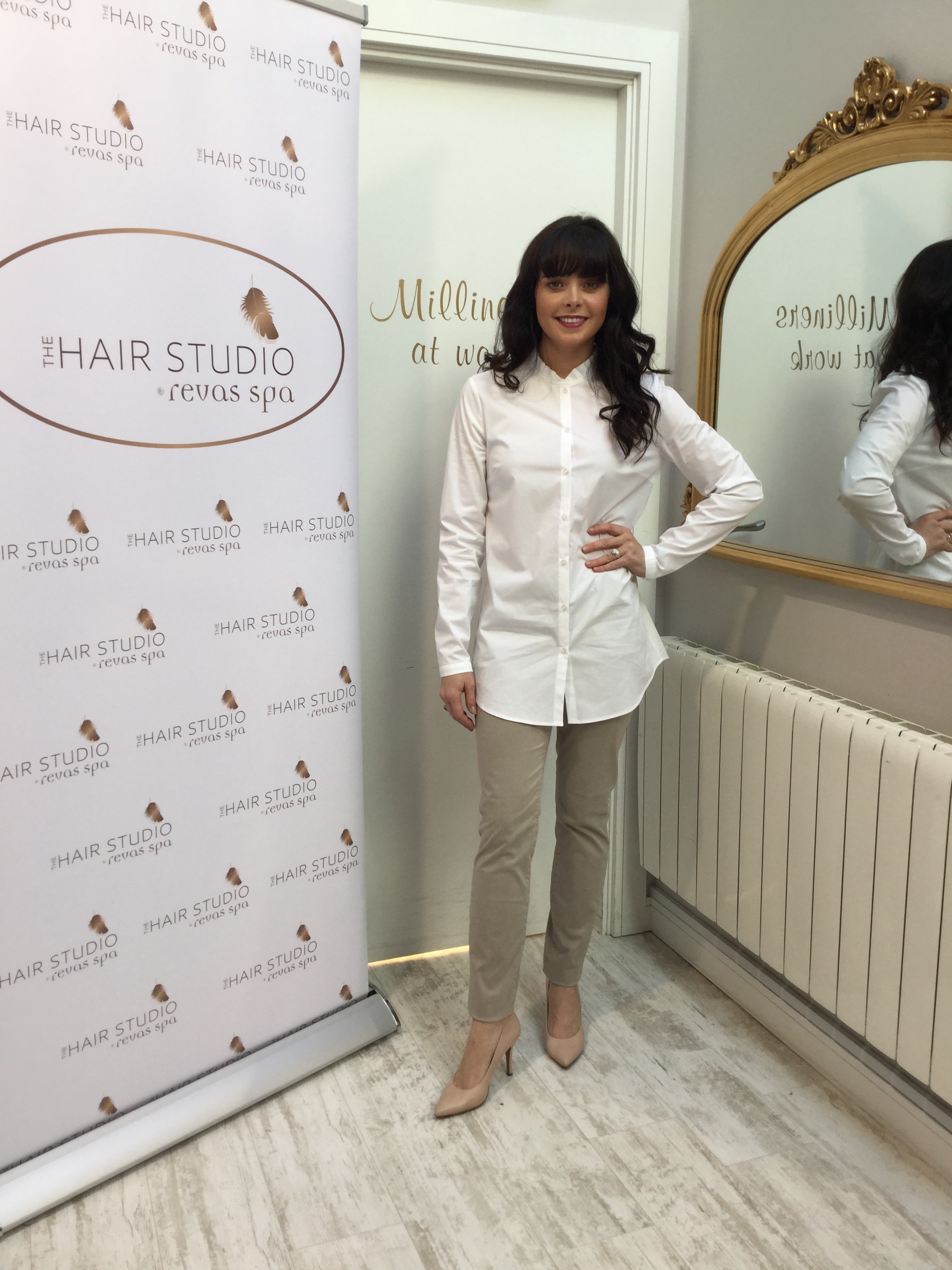 White Blouse with Frilly stand up Collar