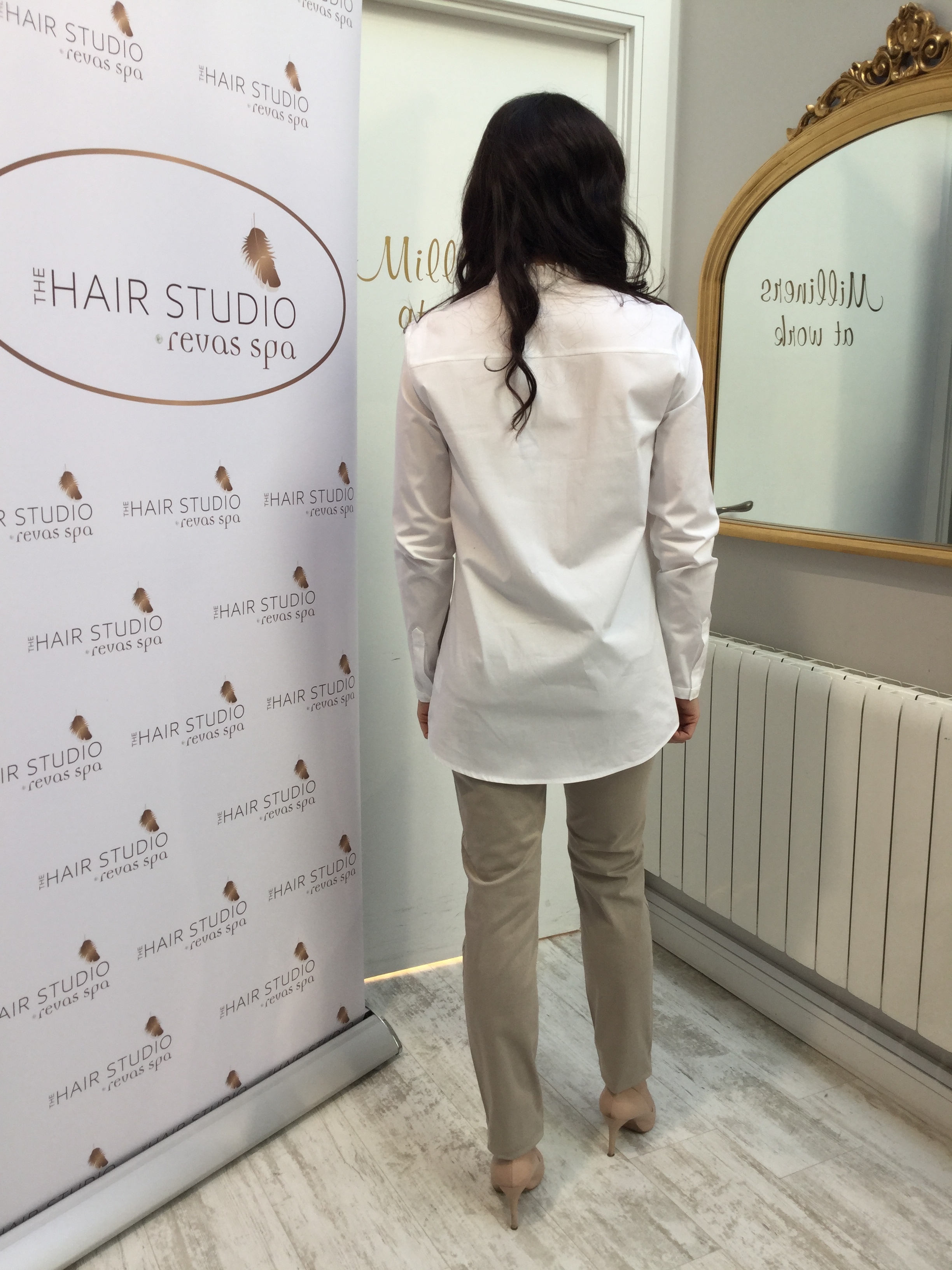 White Blouse with Frilly stand up Collar