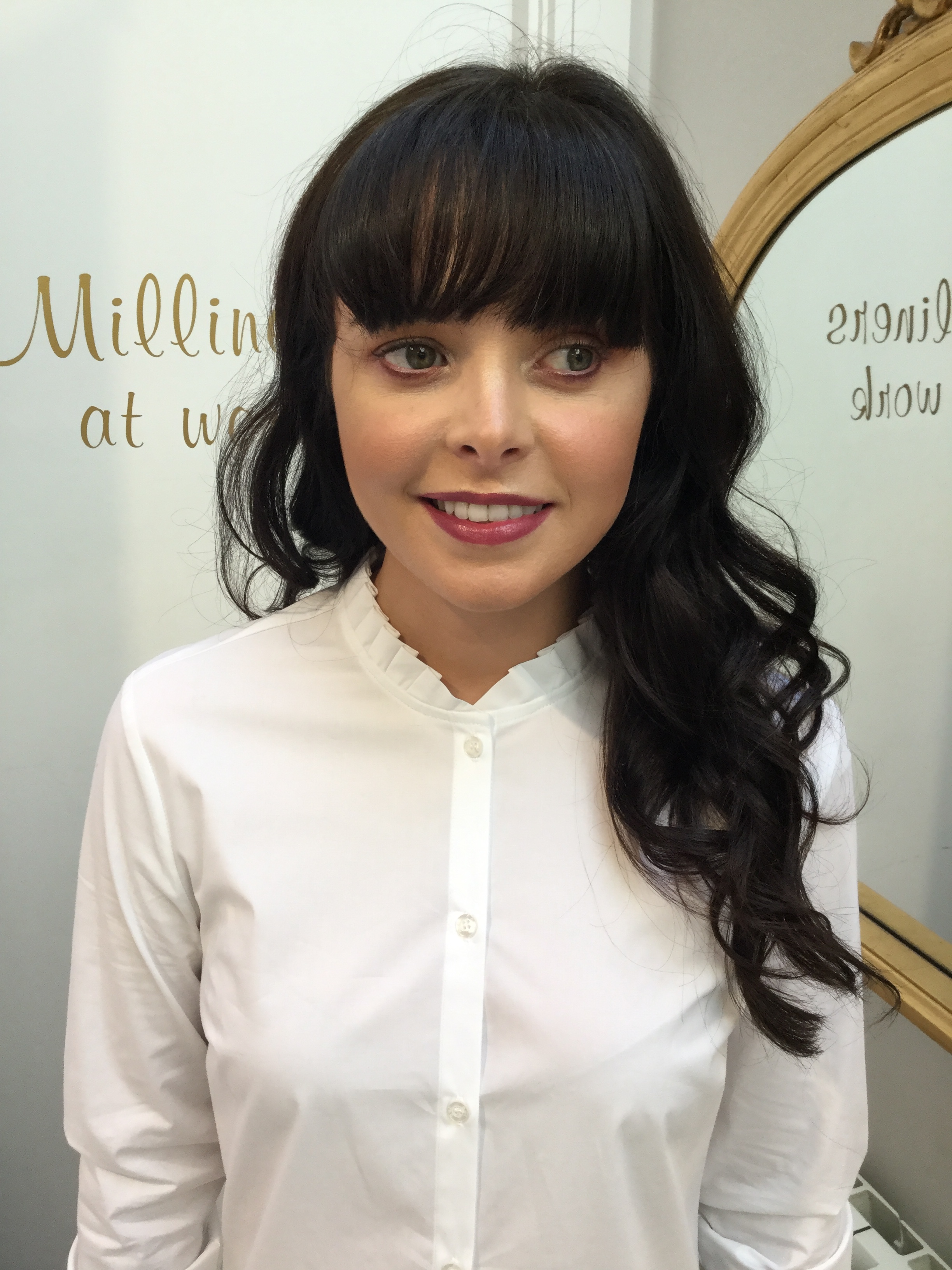 White Blouse with Frilly stand up Collar