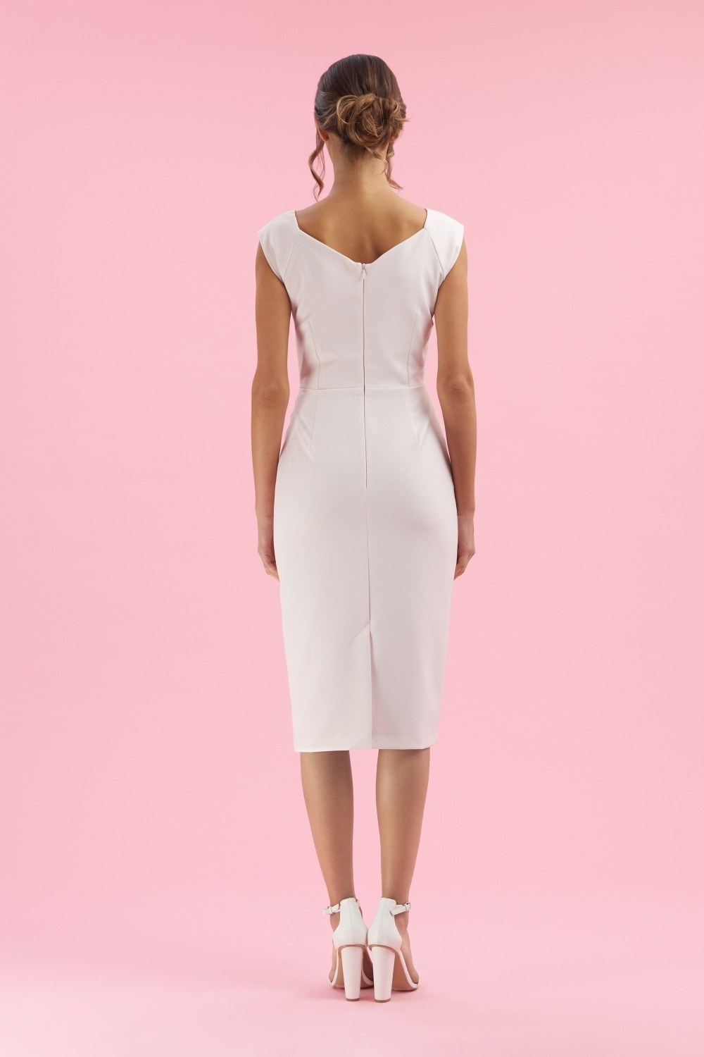 Pink Fitted Dress with Rose print