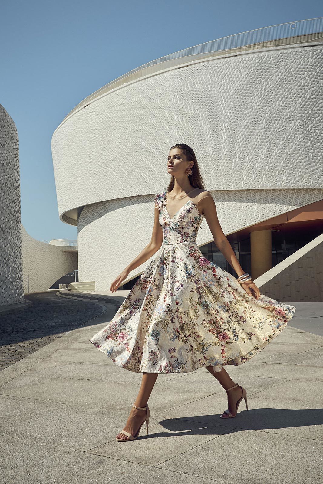 Floral Dress with Full Skirt CRDRFLOR