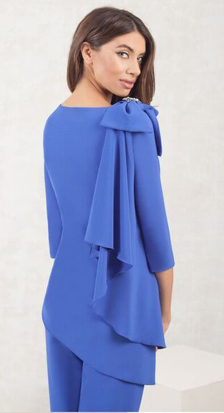Blue Top and Wide Leg Trouser