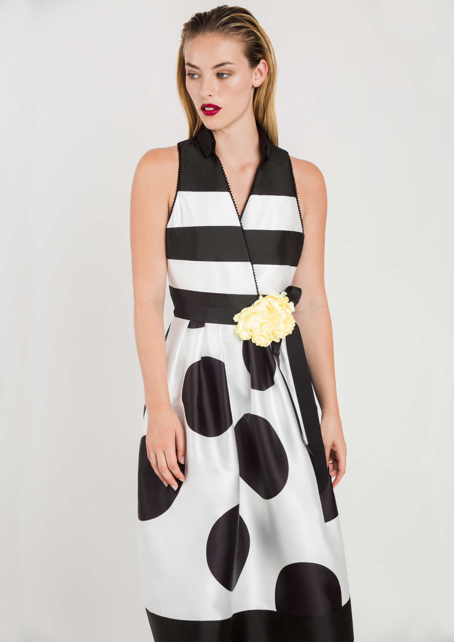 Black and White Dress with Collar