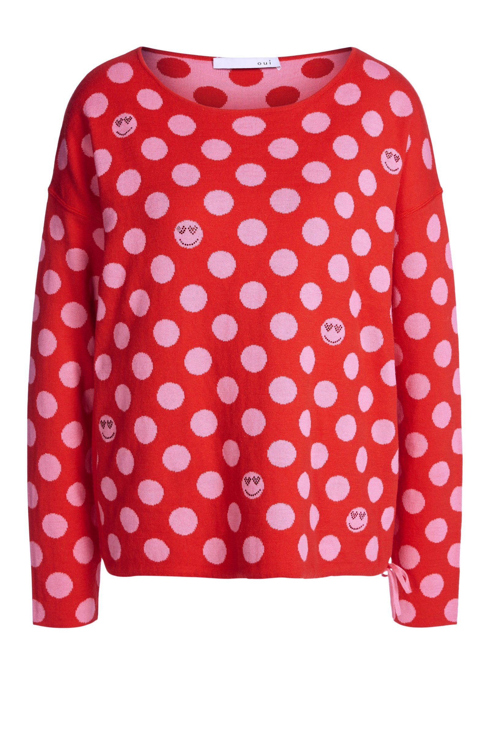 Reversible Red and Pink Polka Dot Sweater