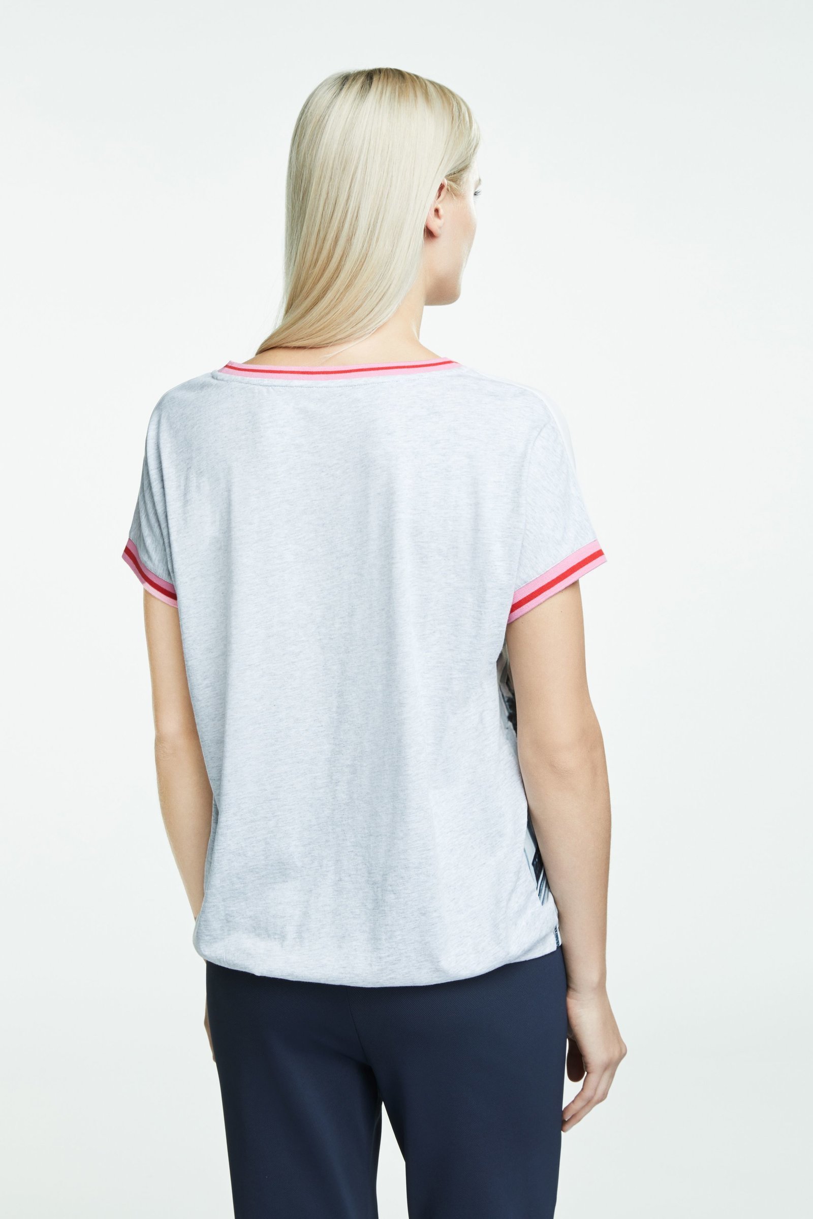 Floral Tshirt with Silk-Feel Front and Cotton Back