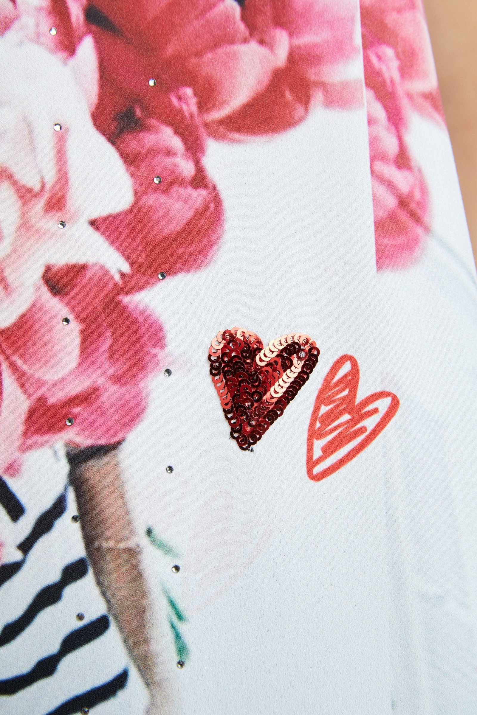 Floral Tshirt with Silk-Feel Front and Cotton Back
