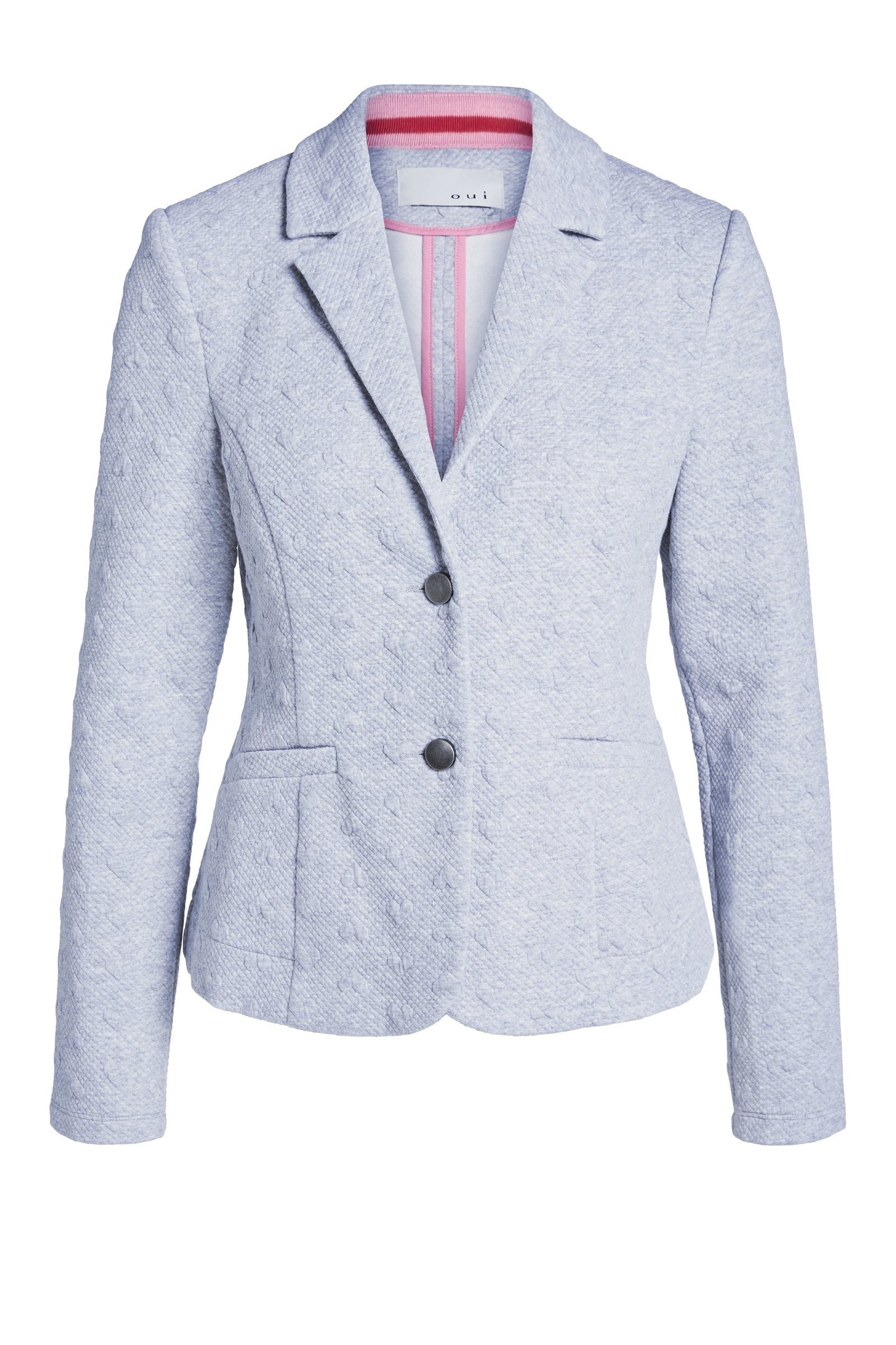 Grey Heart Embossed Soft Grey Blazer