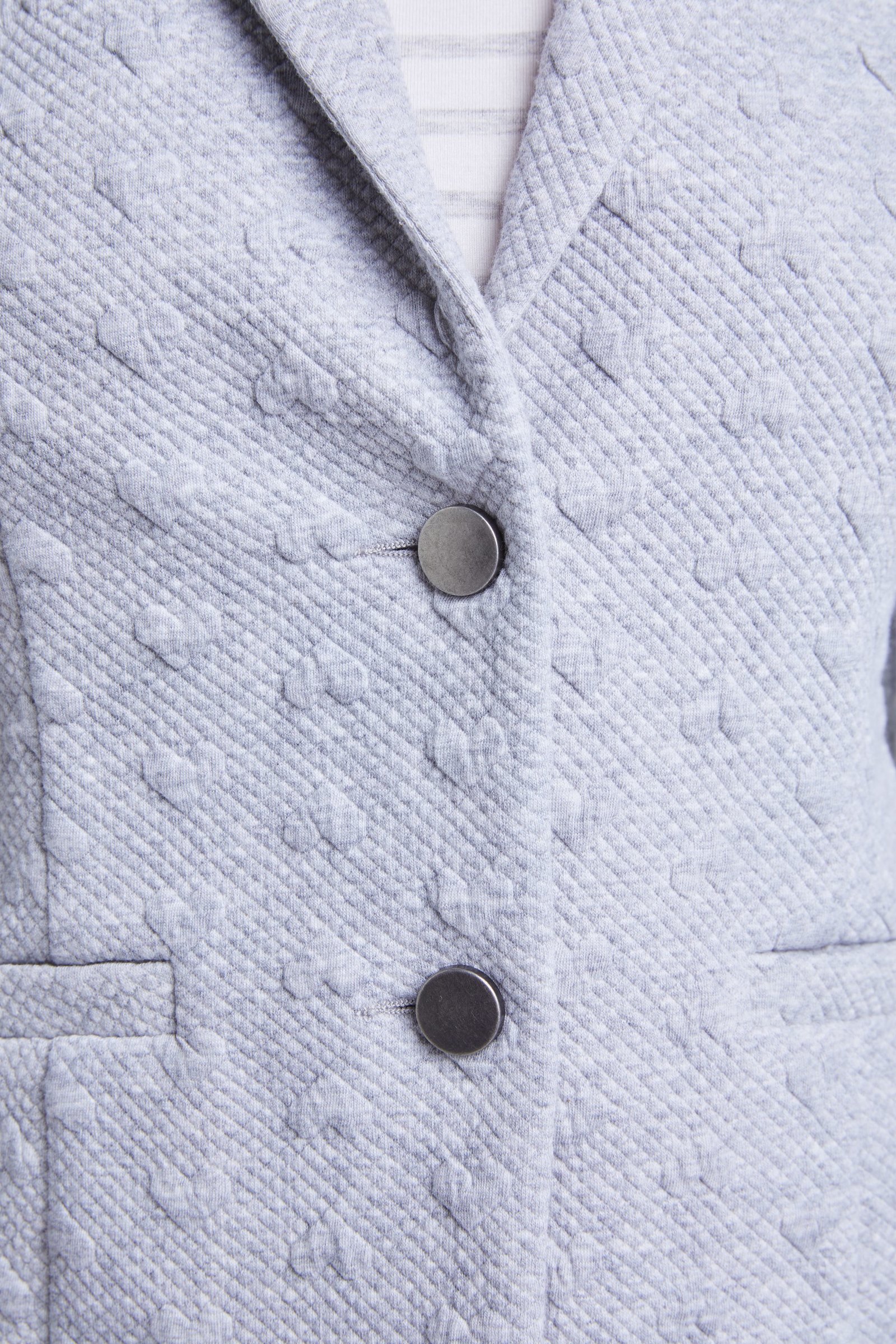 Grey Heart Embossed Soft Grey Blazer