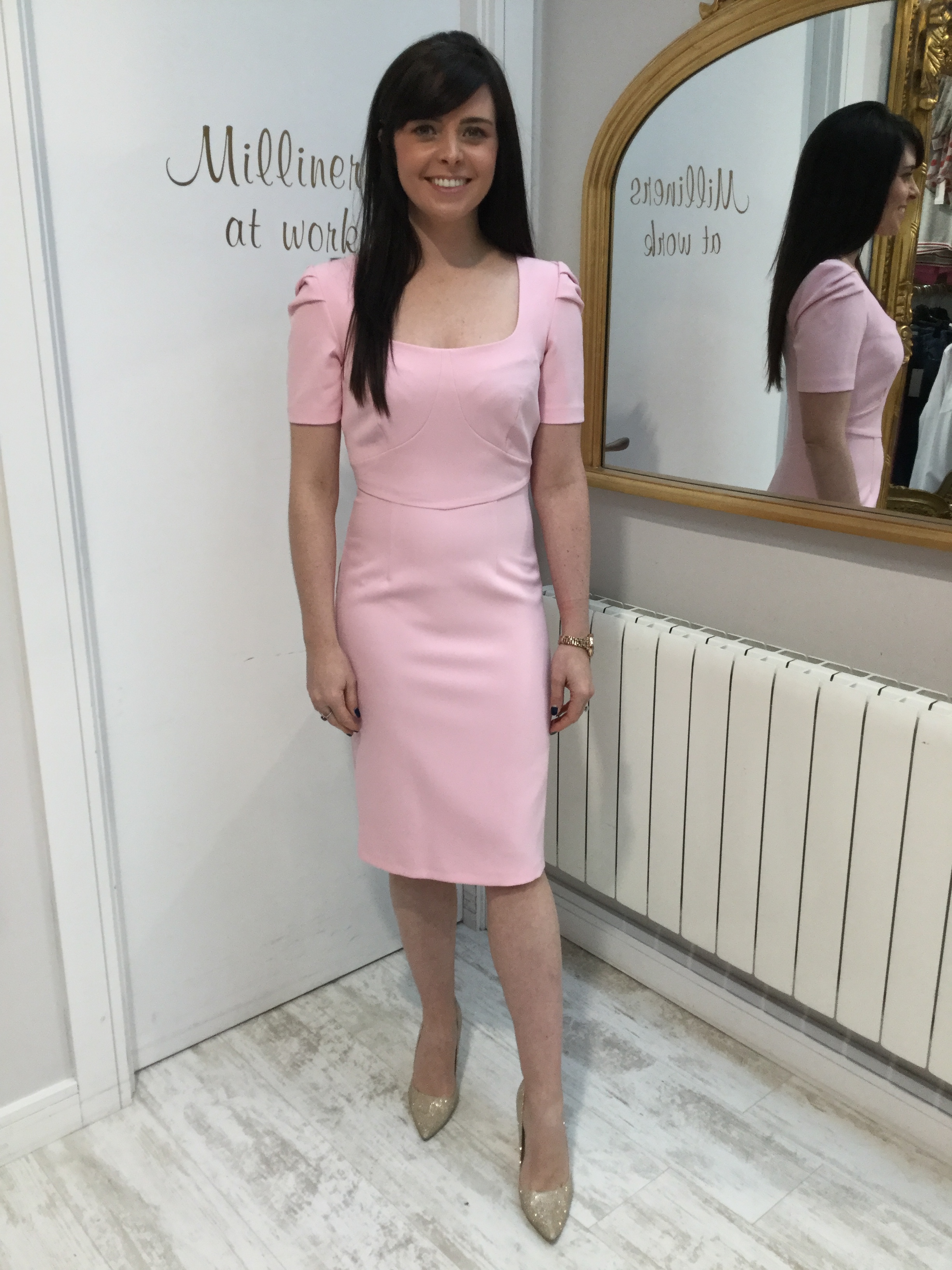 Marina Dress with Scoop Neck and 3/4 Sleeve