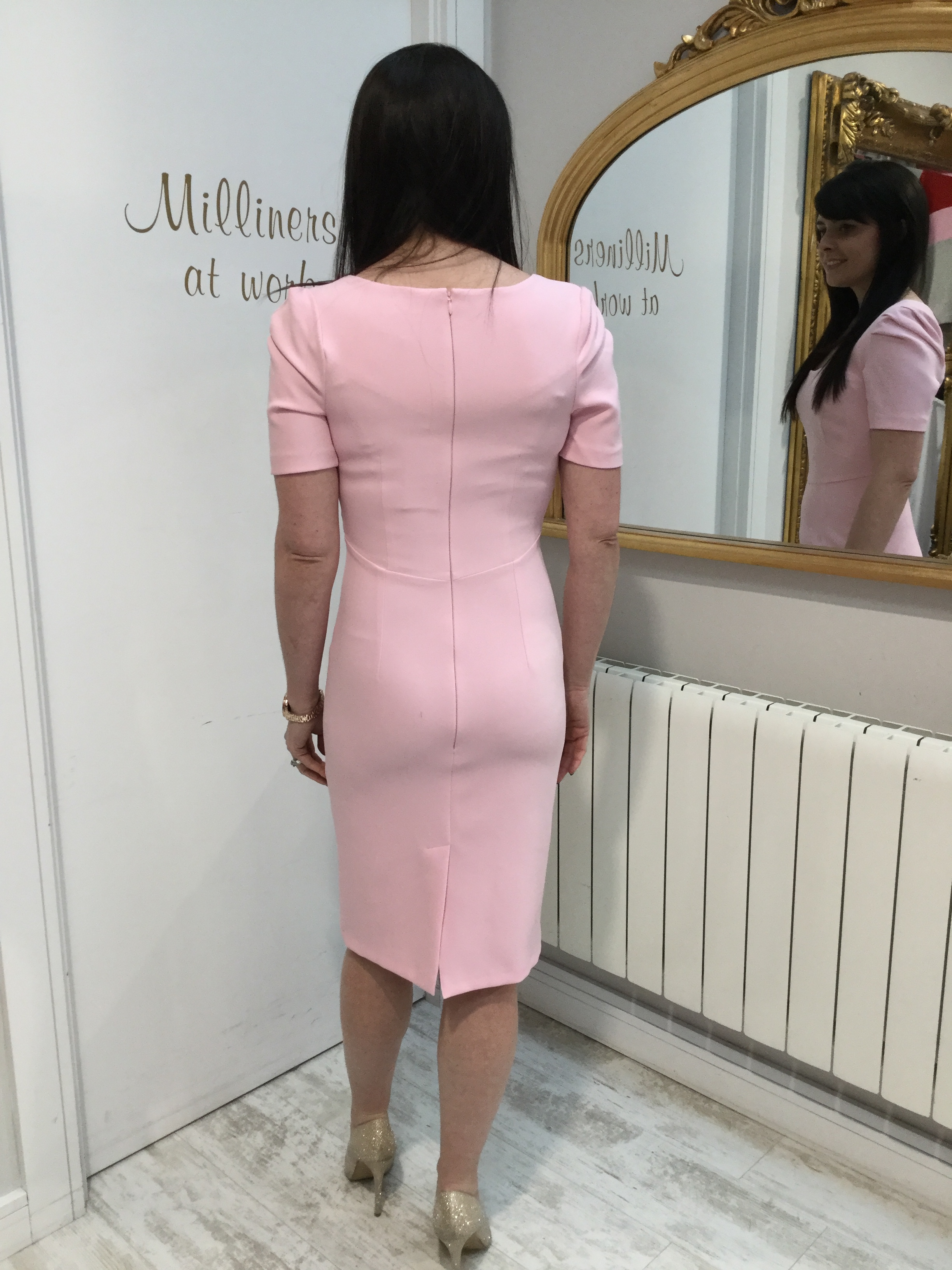 Marina Dress with Scoop Neck and 3/4 Sleeve