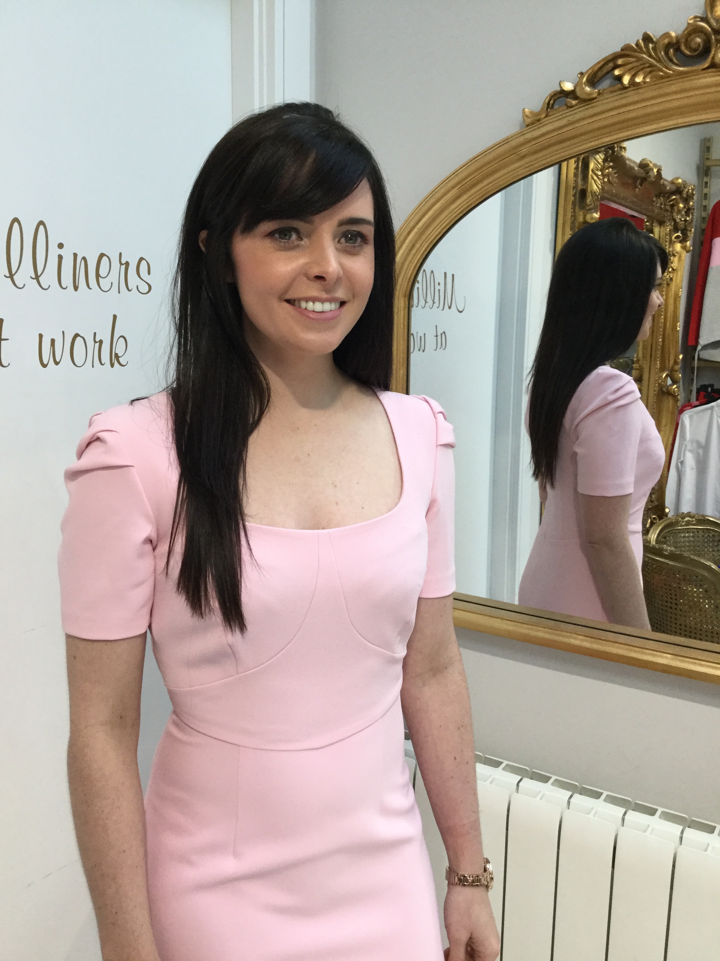 Marina Dress with Scoop Neck and 3/4 Sleeve