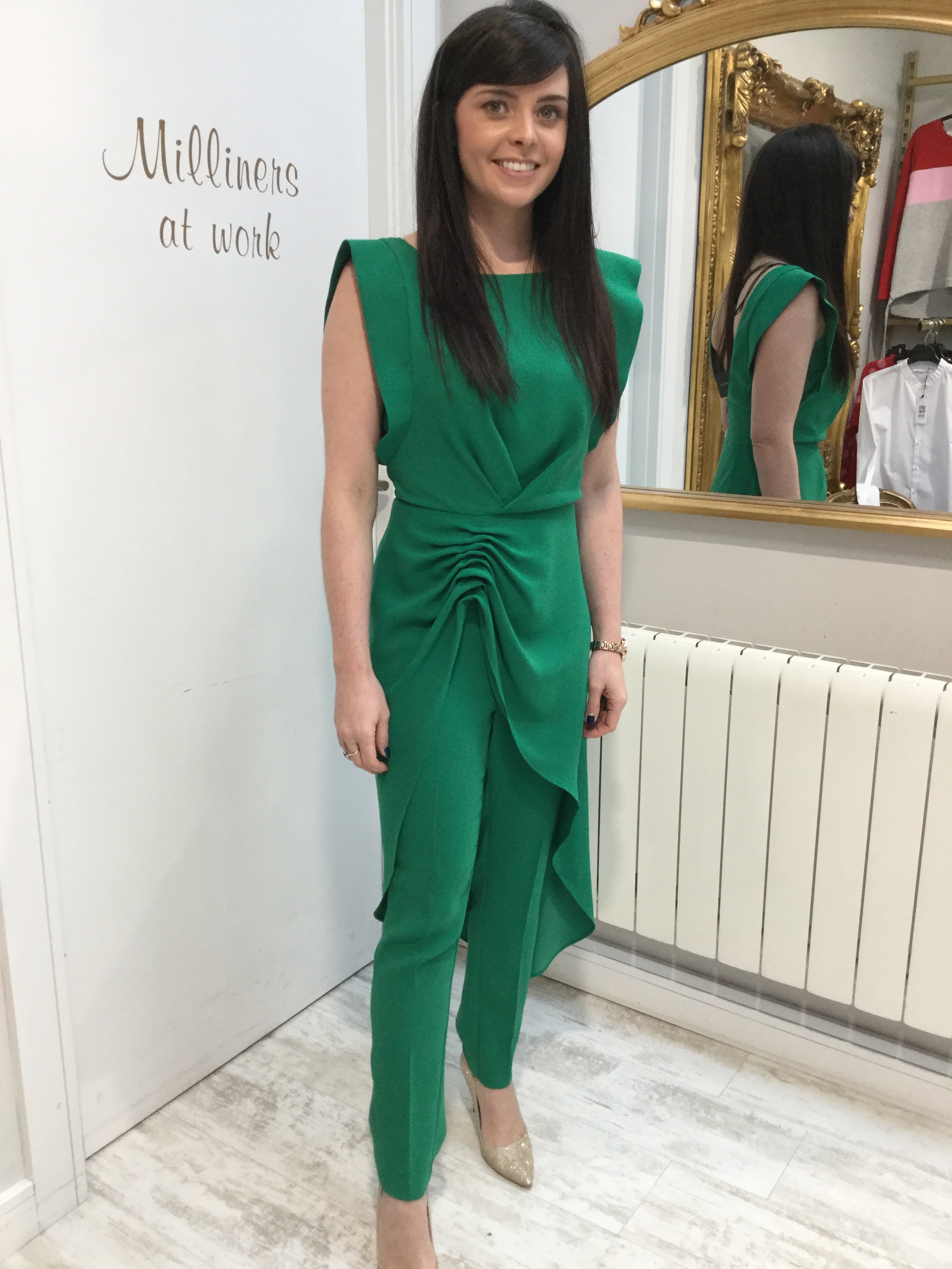 Green Crepe Trousers