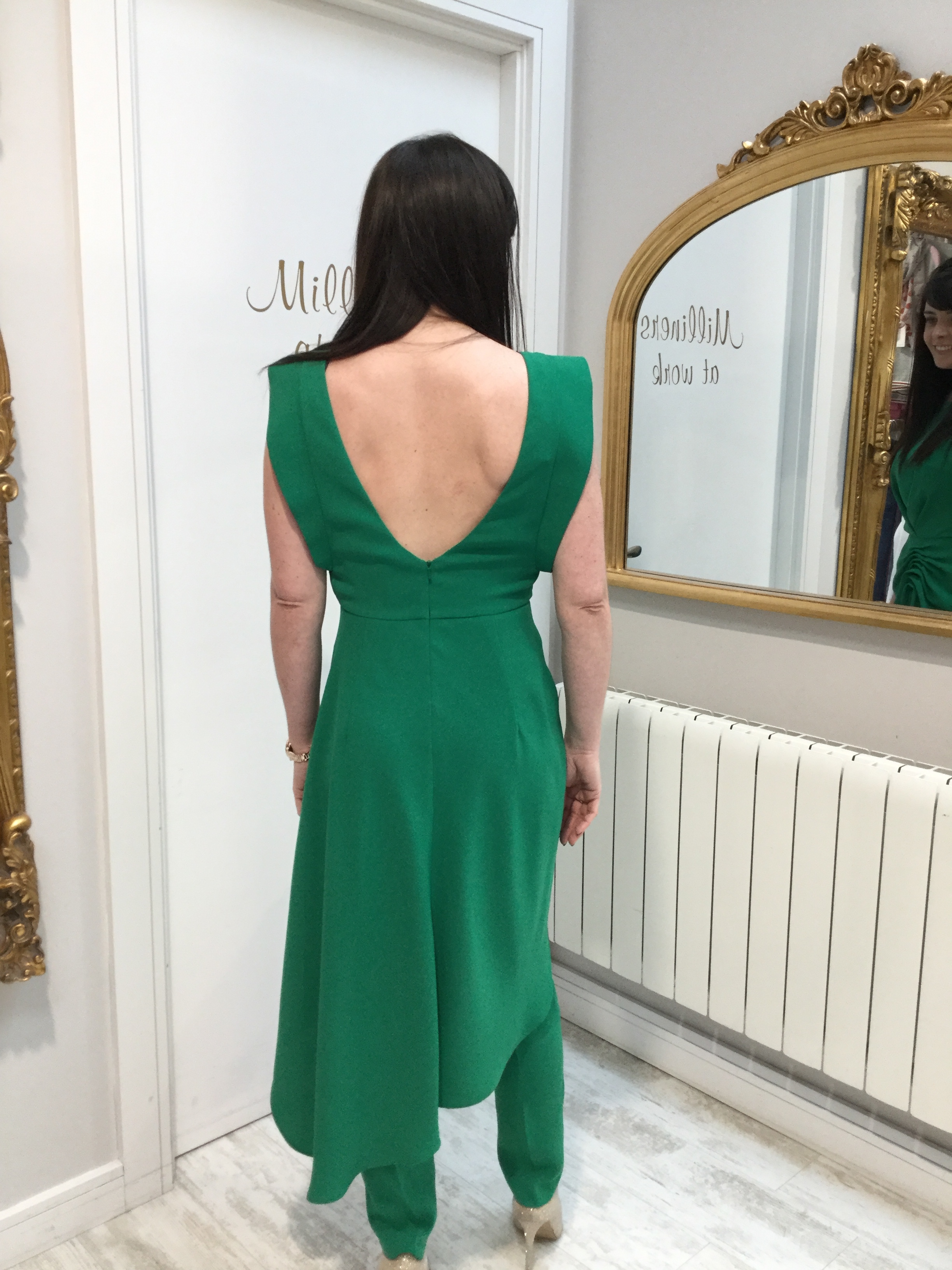Green Crepe Trousers