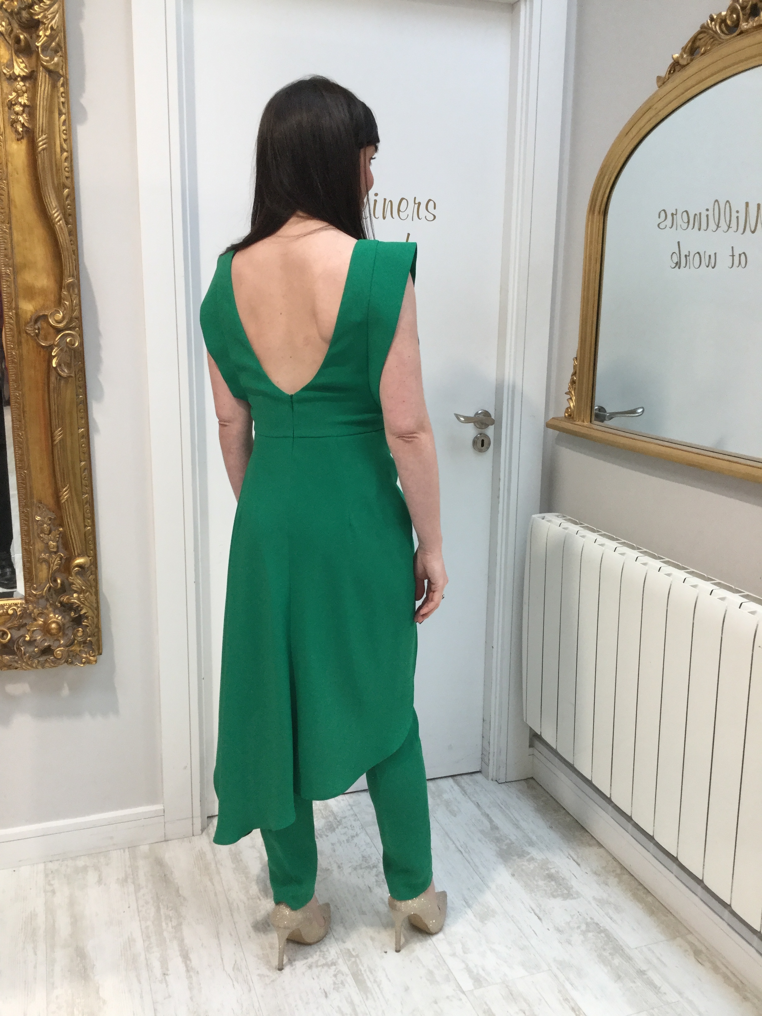 Green Crepe Trousers