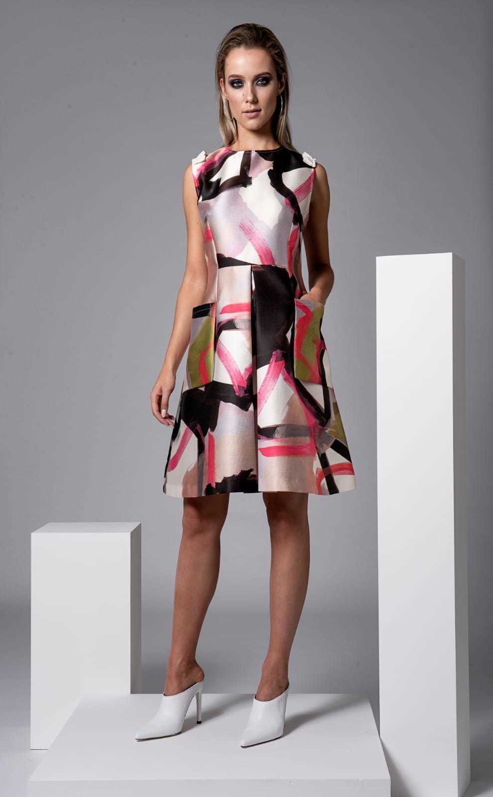 Foster Dress in Abstract Print CARKKSISDRFOSTER