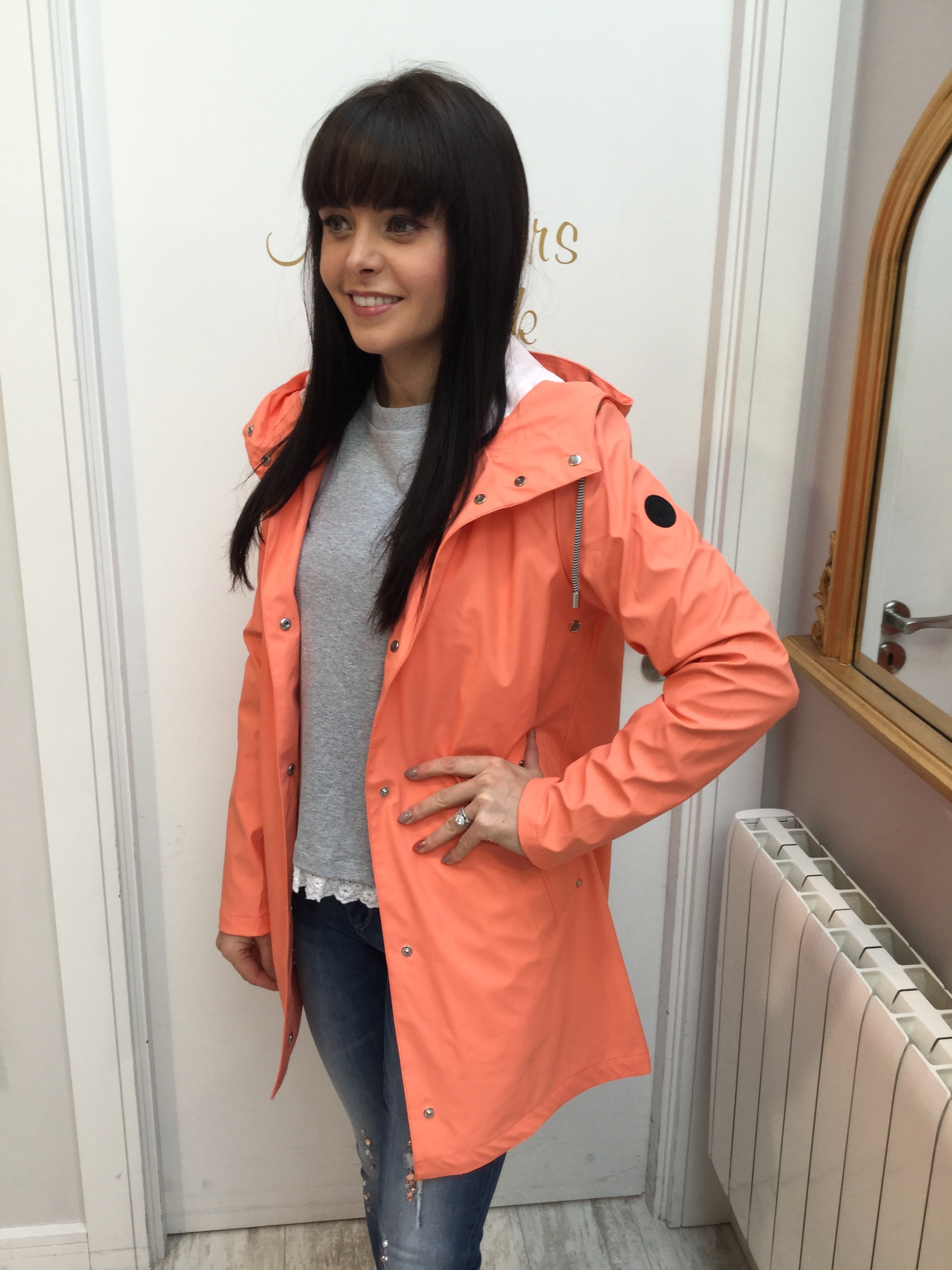 Coral Rain Jacket with Hood