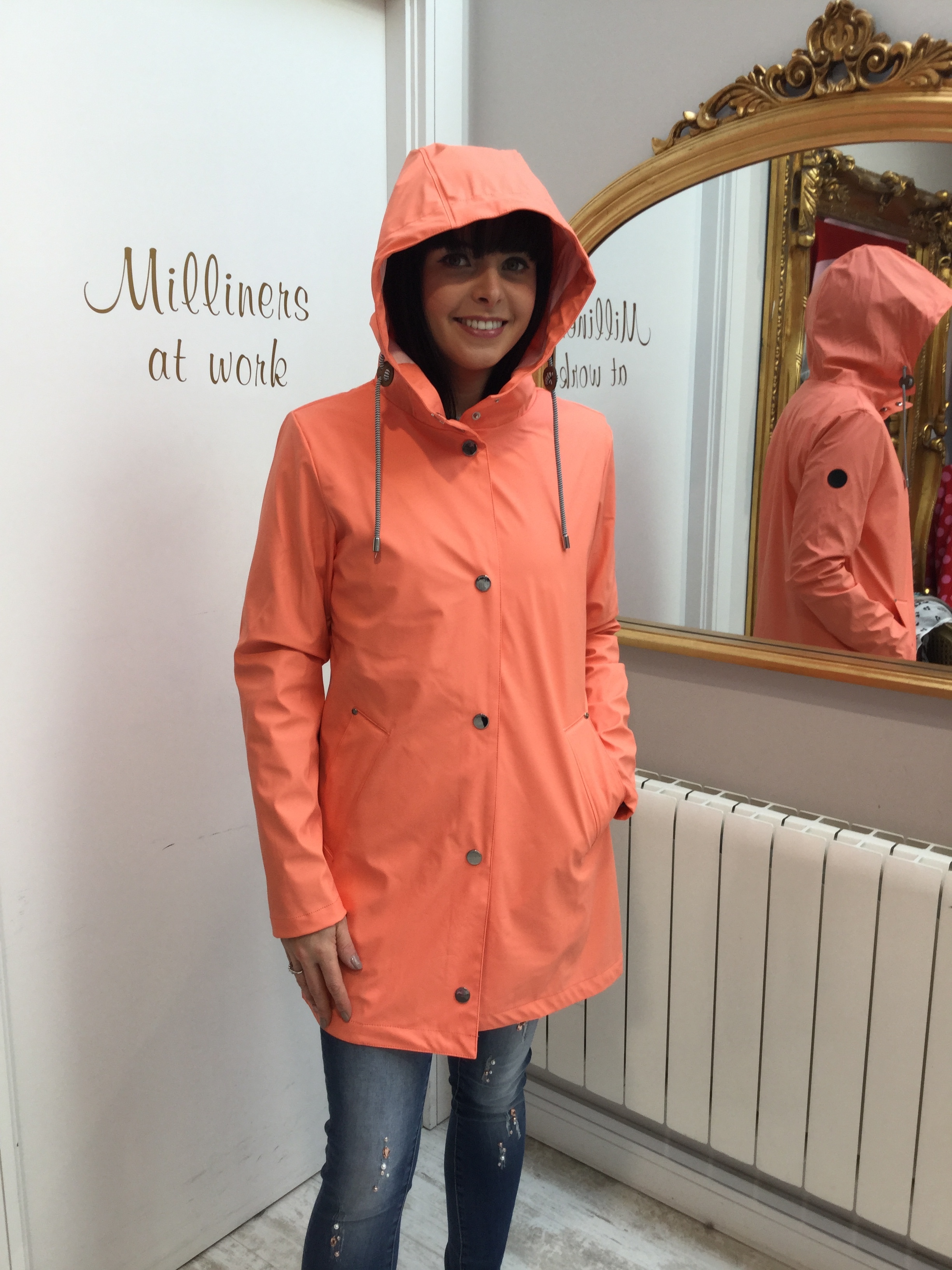 Coral Rain Jacket with Hood