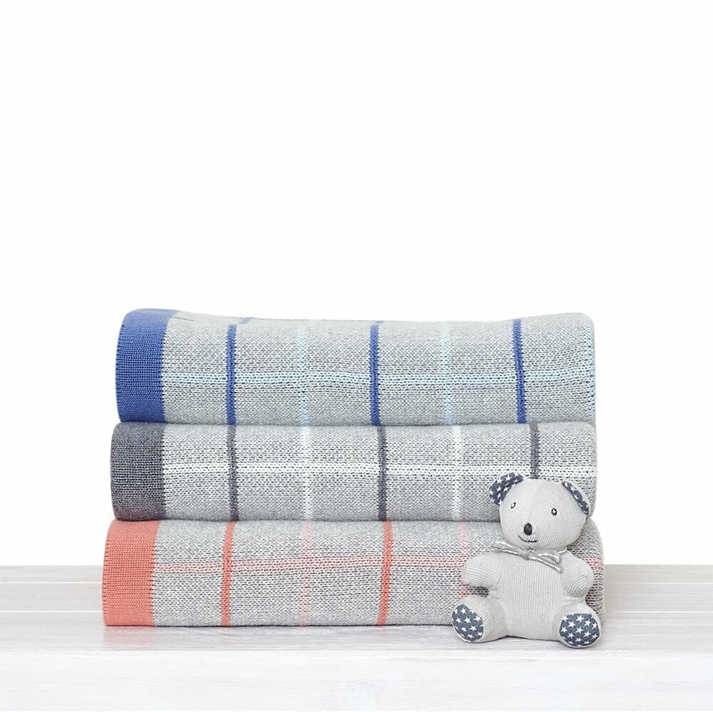 DLUX Jamie Cotton Knitted Cot Blanket