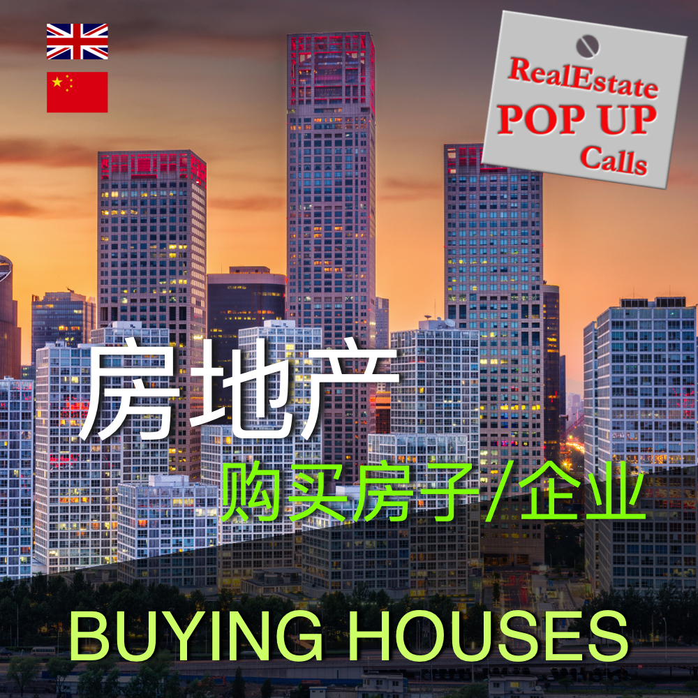 RealEstate POP UP Call - 购买房子/企业 - BUYING HOUSES - English & 中文 00037
